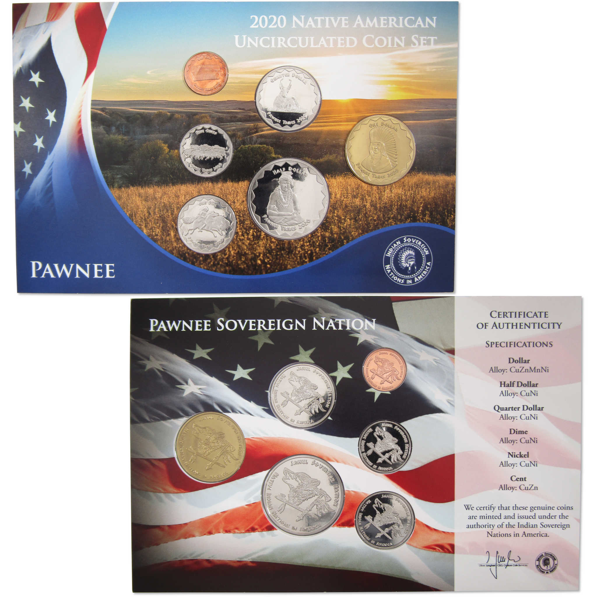 2020 Jamul Native American Pawnee Sovereign Nation Uncirculated Coin Set