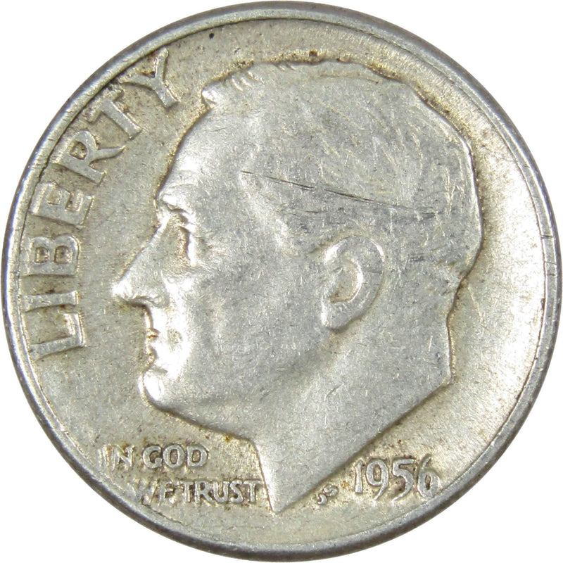 1956 Roosevelt Dime AG About Good 90% Silver 10c US Coin Collectible - Roosevelt coin - Profile Coins &amp; Collectibles