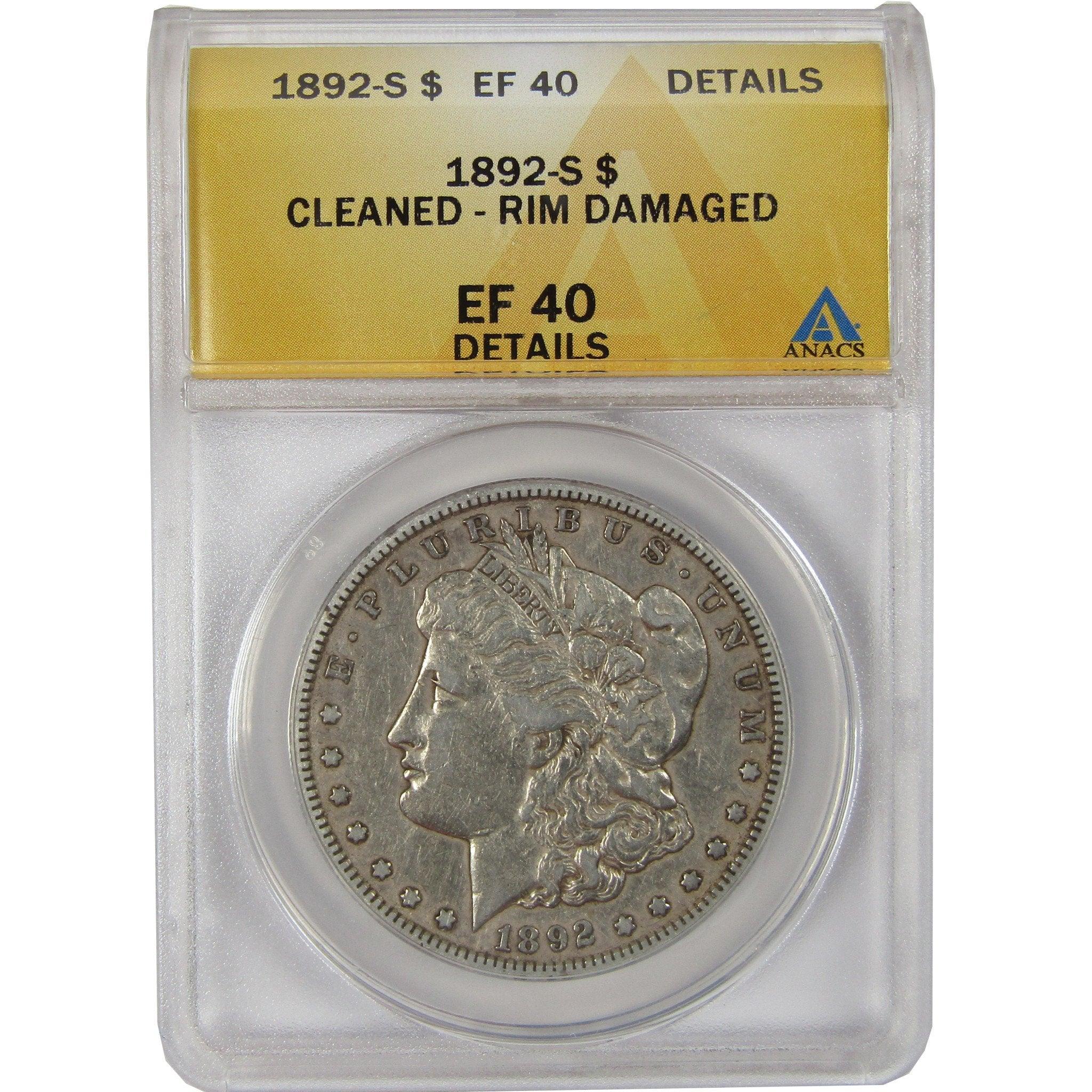 1892 S Morgan Dollar EF 40 Details ANACS 90% Silver SKU:CPC1118 - Morgan coin - Morgan silver dollar - Morgan silver dollar for sale - Profile Coins &amp; Collectibles