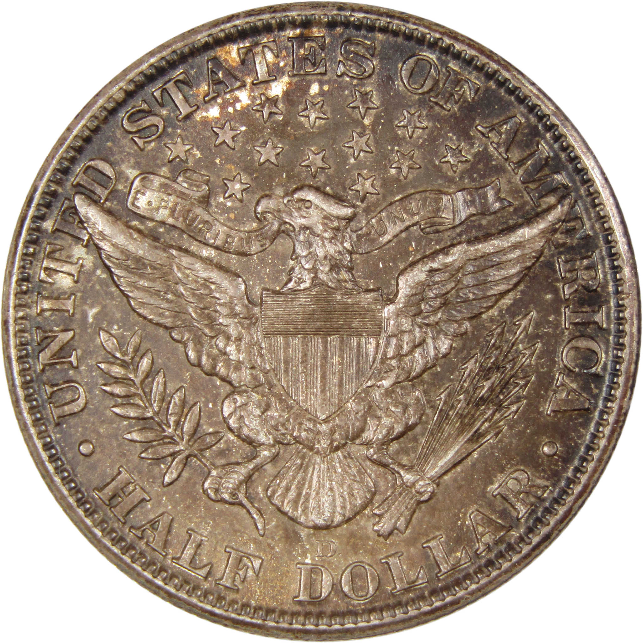 1915 D Barber Half Dollar AU About Uncirculated Silver 50c SKU:IPC6972