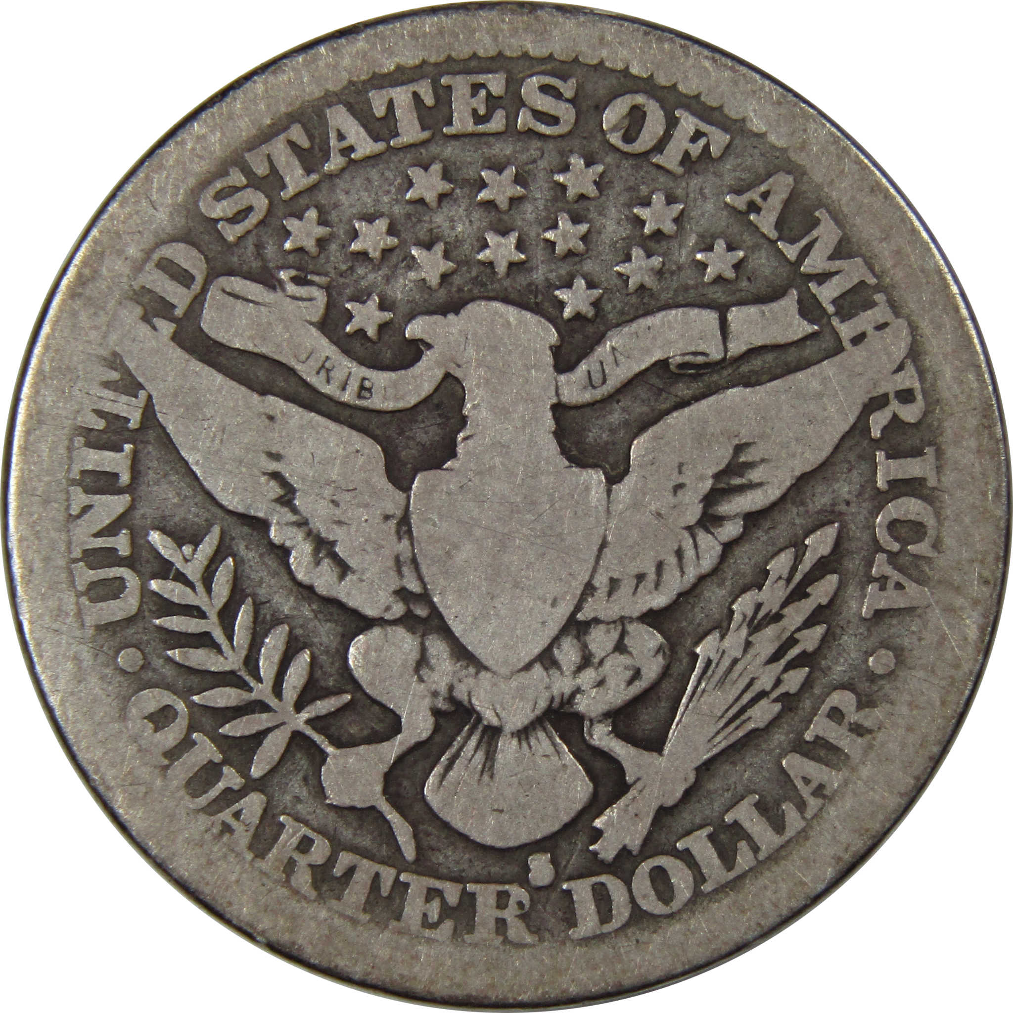 1914 S Barber Quarter G Good 90% Silver 25c US Type Coin SKU:I801