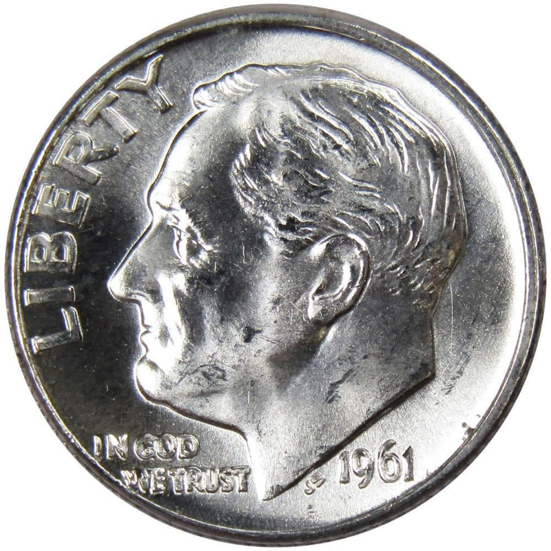 1961 D Roosevelt Dime BU Uncirculated Mint State 90% Silver 10c US Coin - Roosevelt coin - Profile Coins &amp; Collectibles