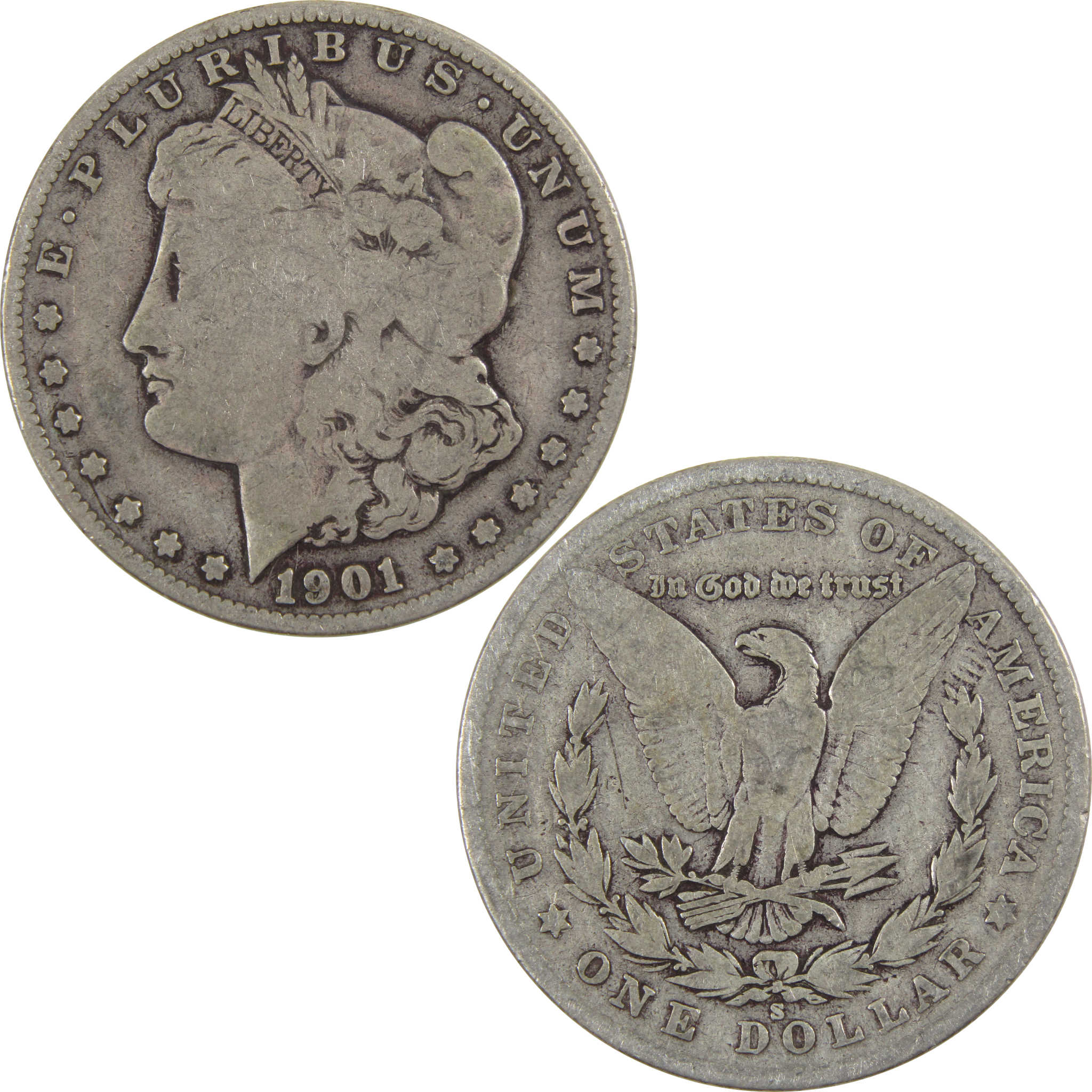 1901 S Morgan Dollar G Good 90% Silver $1 US Coin SKU:I3995 - Morgan coin - Morgan silver dollar - Morgan silver dollar for sale - Profile Coins &amp; Collectibles
