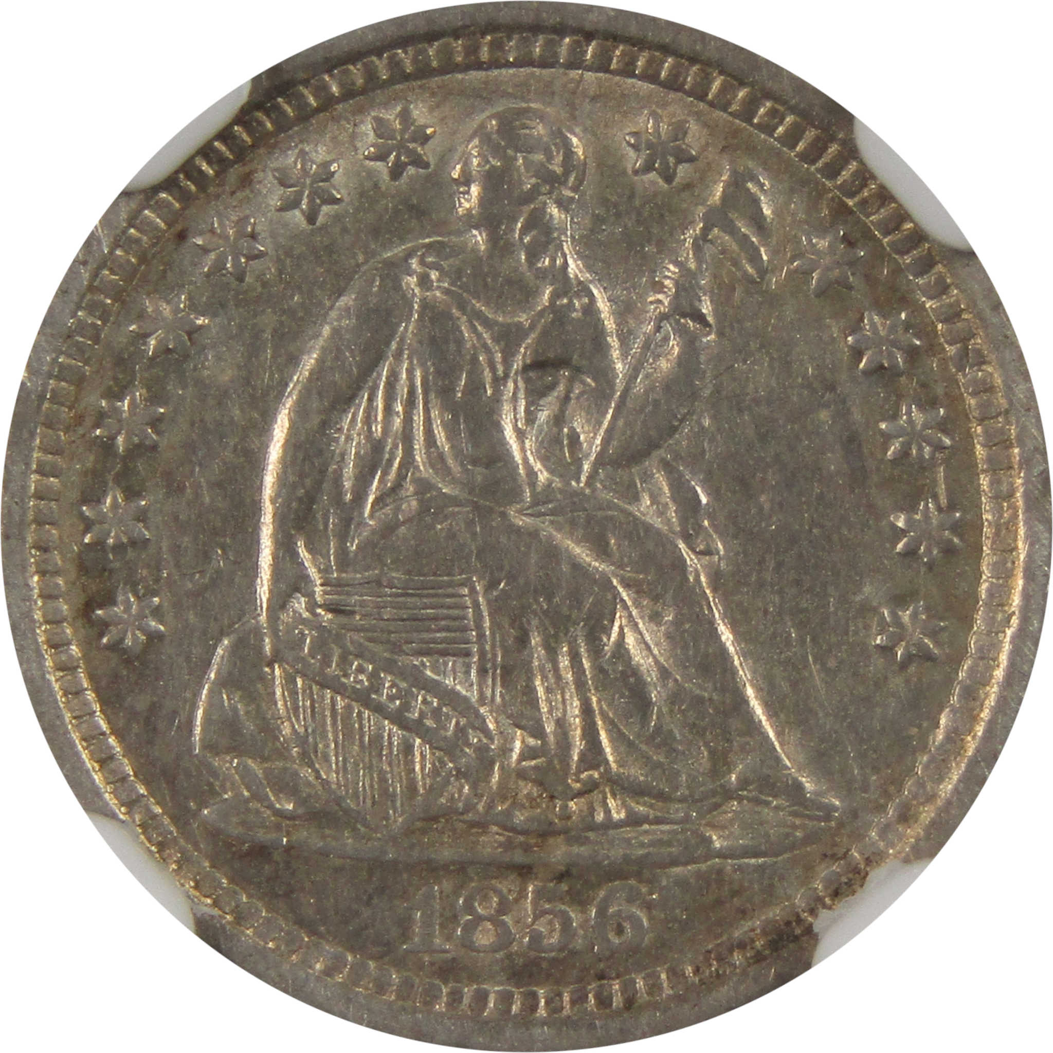 1856 O Seated Liberty Dime AU Details NGC 90% Silver SKU:I7324