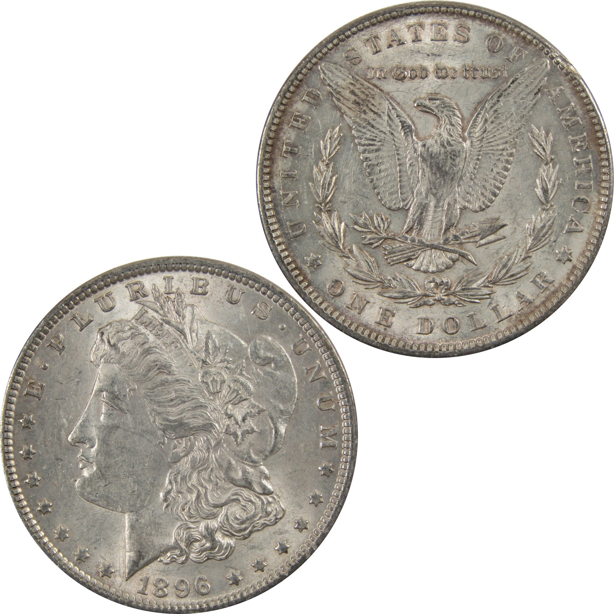 1896 Morgan Dollar AU About Uncirculated 90% Silver $1 Coin SKU:I5489 - Morgan coin - Morgan silver dollar - Morgan silver dollar for sale - Profile Coins &amp; Collectibles