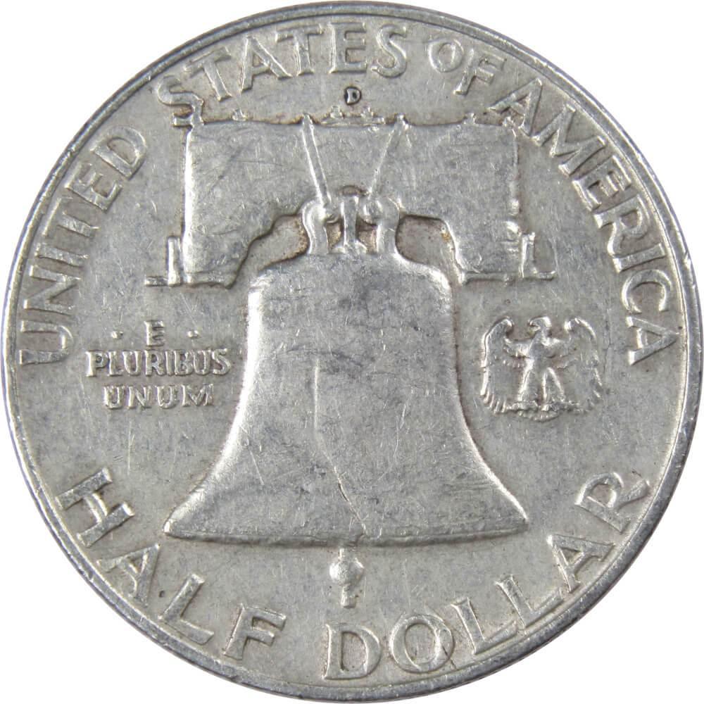 1959 D Franklin Half Dollar VF Very Fine 90% Silver 50c US Coin Collectible