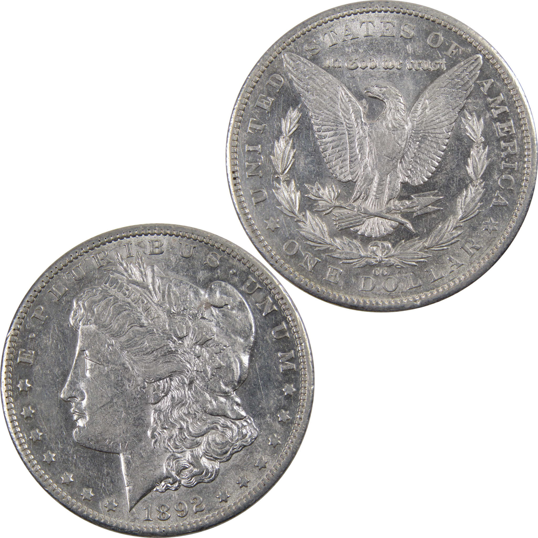 1892 CC Morgan Dollar AU About Uncirculated 90% Silver SKU:I3553 - Morgan coin - Morgan silver dollar - Morgan silver dollar for sale - Profile Coins &amp; Collectibles