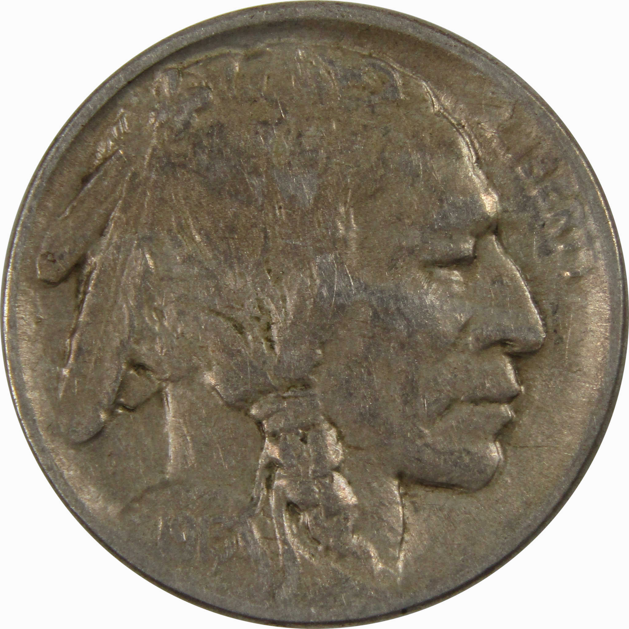 1913 D Type 1 Indian Head Buffalo Nickel Choice About Unc SKU:I4337