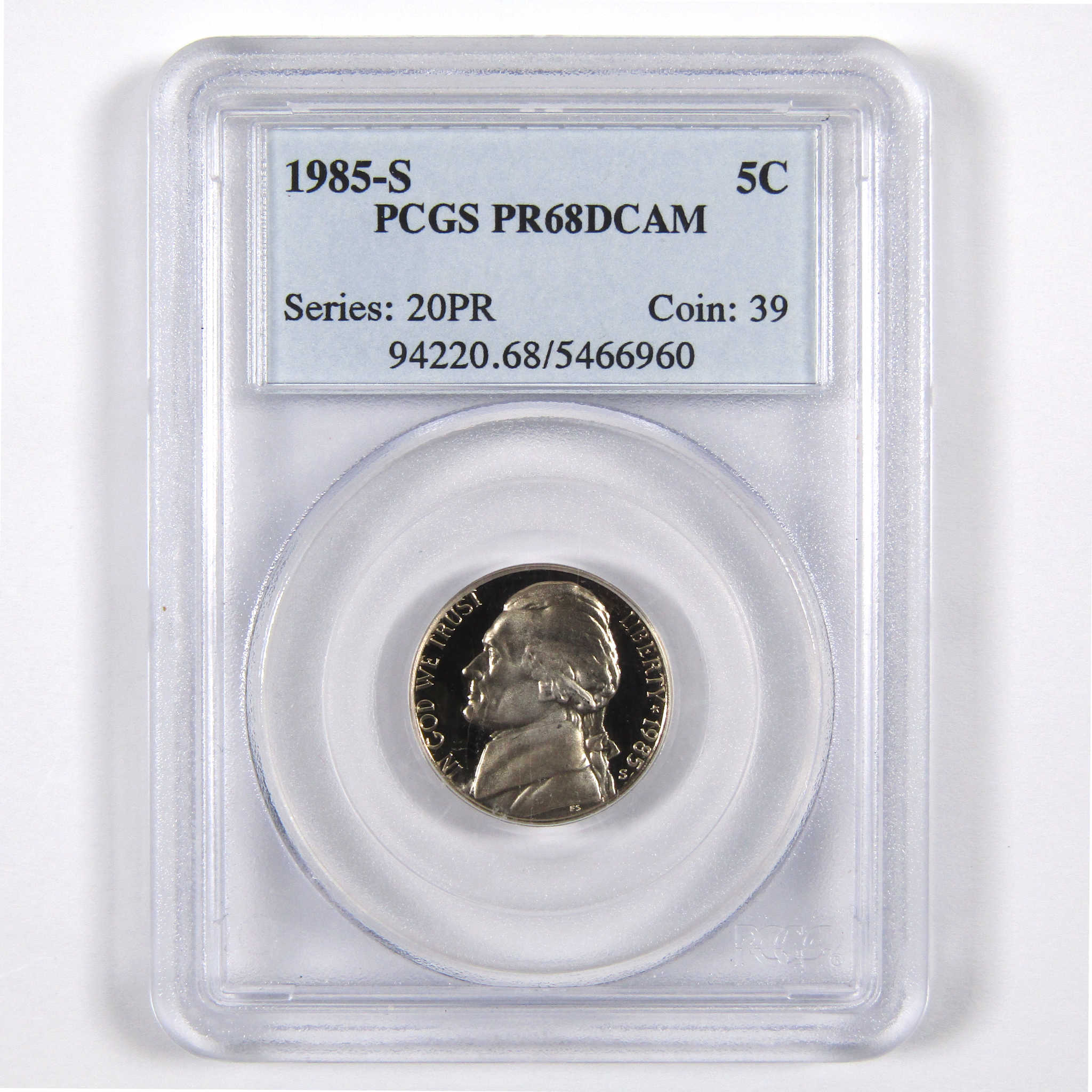 1985 S Jefferson Nickel PR 68 DCAM PCGS 5c Proof Coin SKU:CPC3297