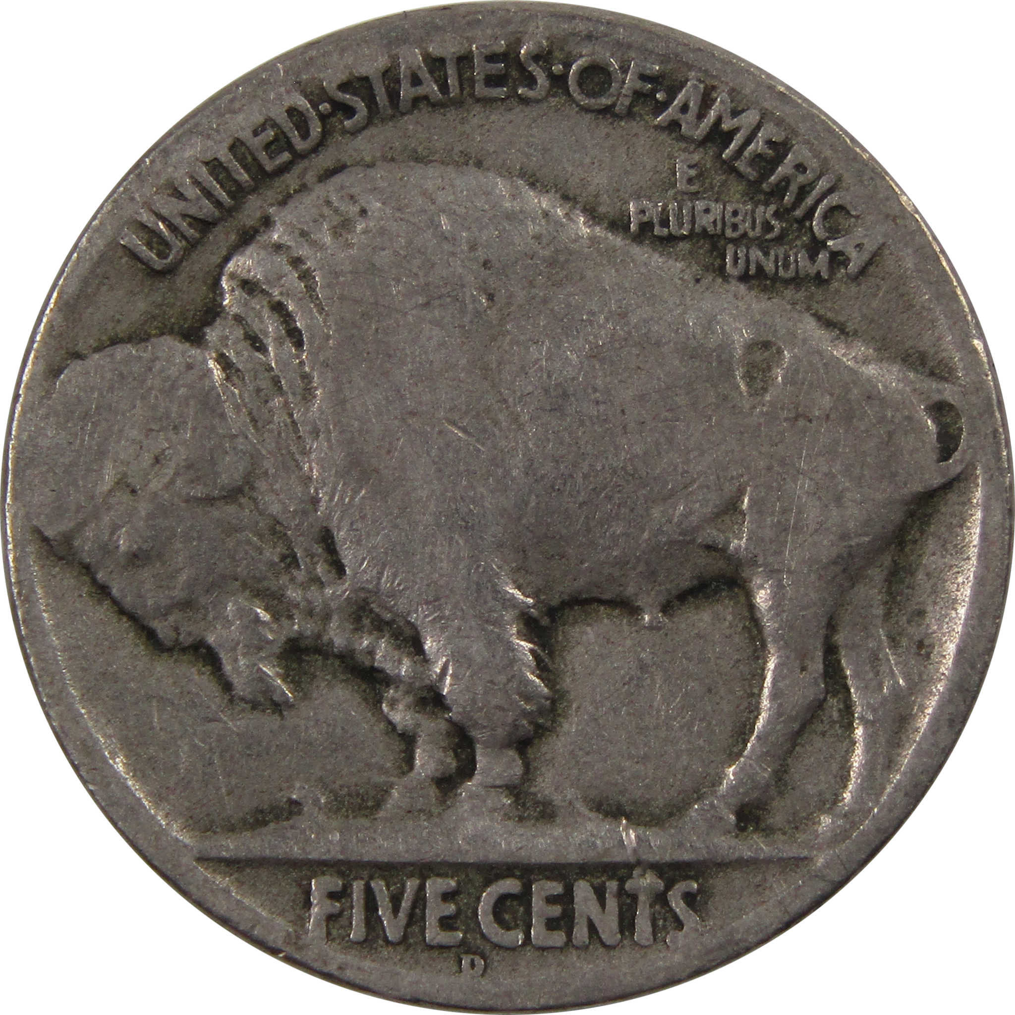 1918 D Indian Head Buffalo Nickel 5 Cent Piece AG About Good SKU:I3234