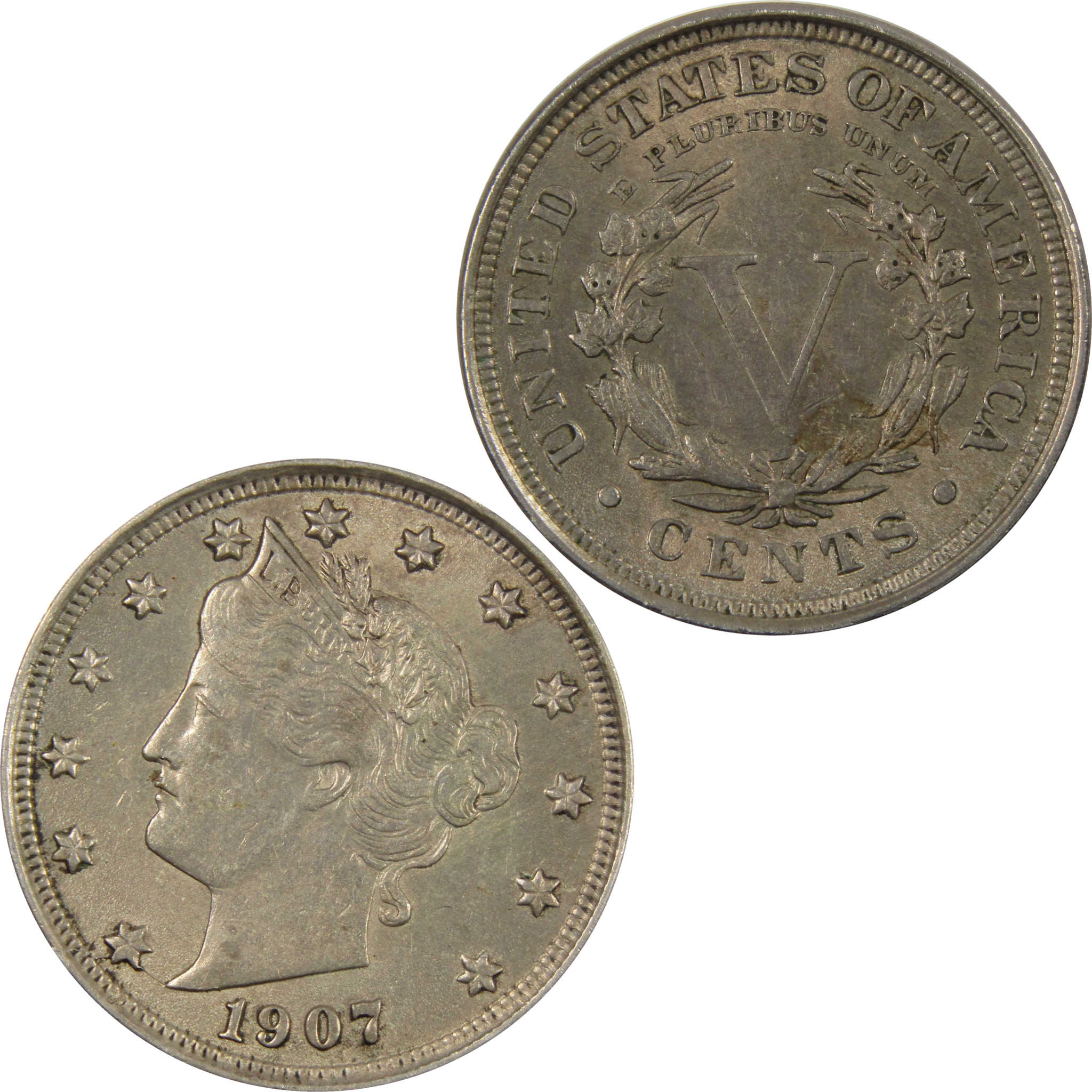 1907 Liberty Head V Nickel Uncirculated Details 5c Coin SKU:I7348