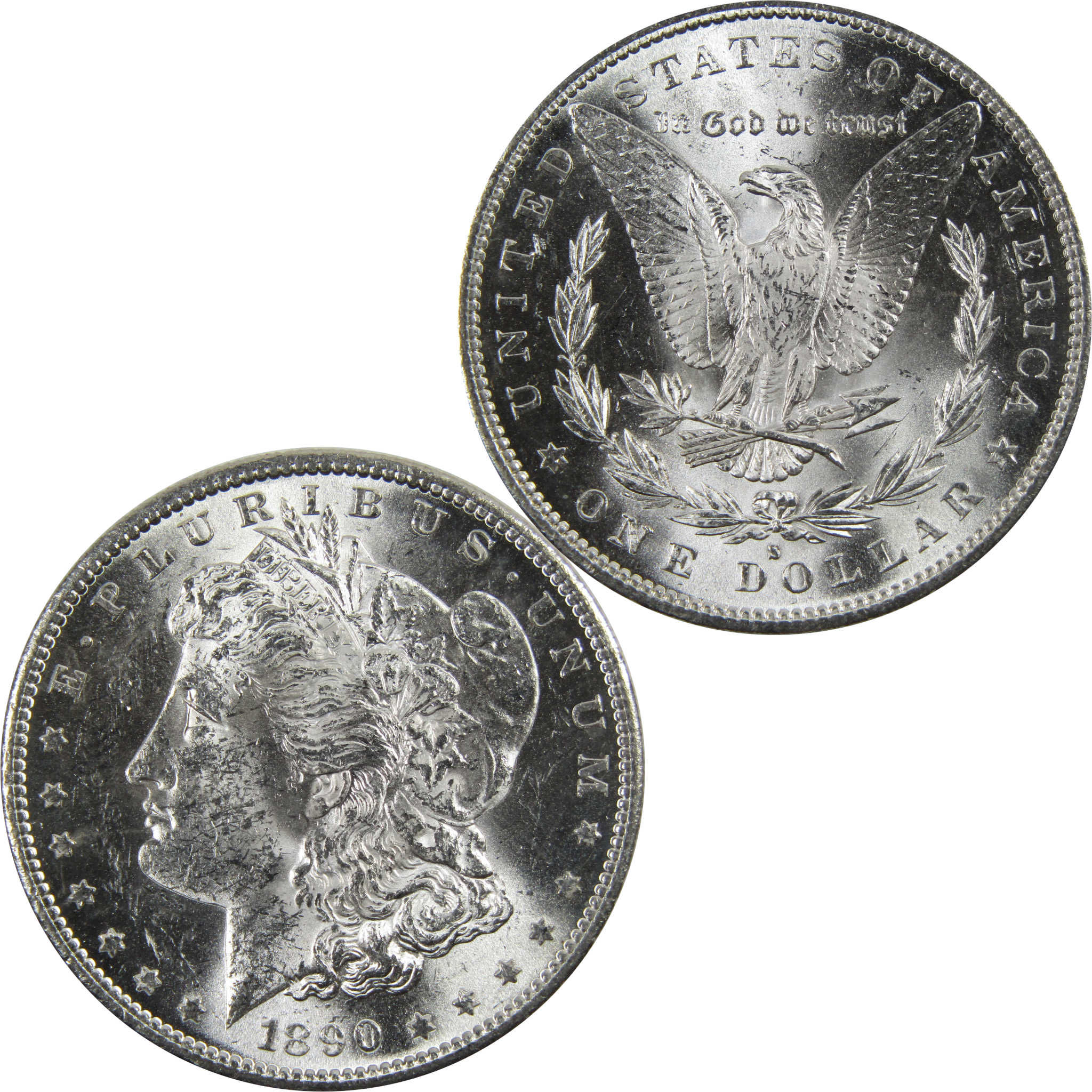 1890 S Morgan Dollar BU Uncirculated 90% Silver $1 Coin SKU:I4922 - Morgan coin - Morgan silver dollar - Morgan silver dollar for sale - Profile Coins &amp; Collectibles