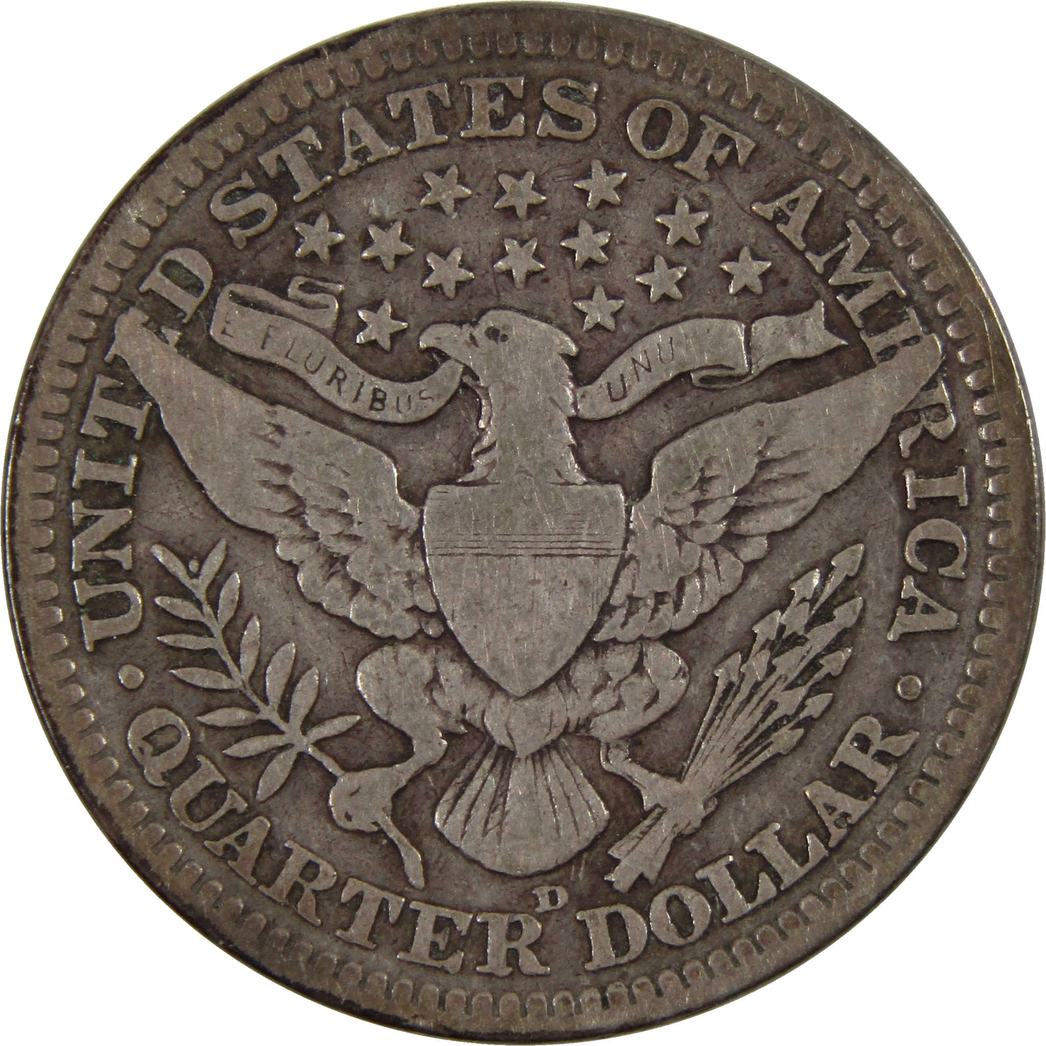 1911 D Barber Quarter F Fine 90% Silver 25c US Type Coin SKU:I3735
