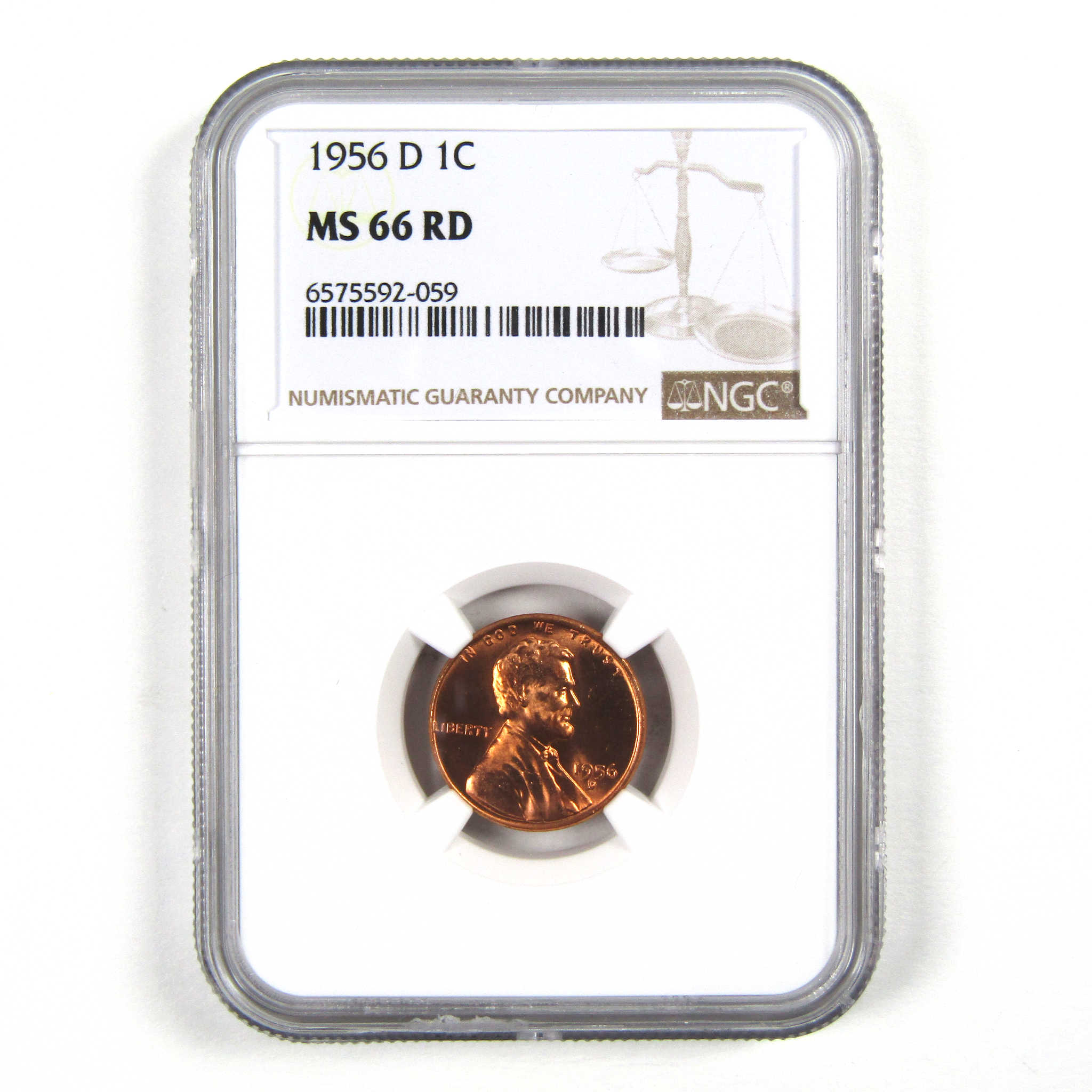 1956 D Lincoln Wheat Cent MS 66 RD NGC Penny Uncirculated SKU:I3678