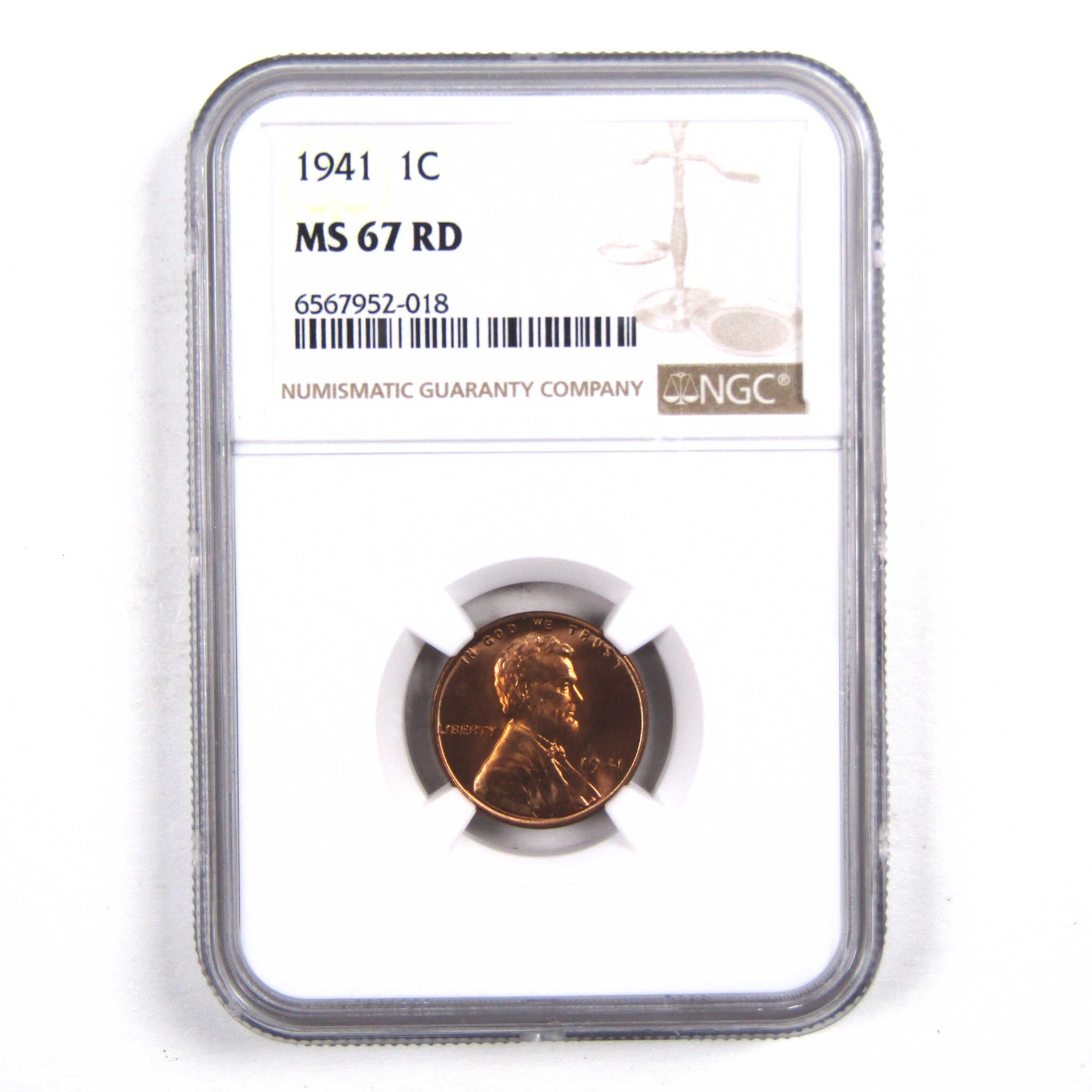 1941 Lincoln Wheat Cent MS 67 RD NGC Penny Uncirculated Coin SKU:I3177