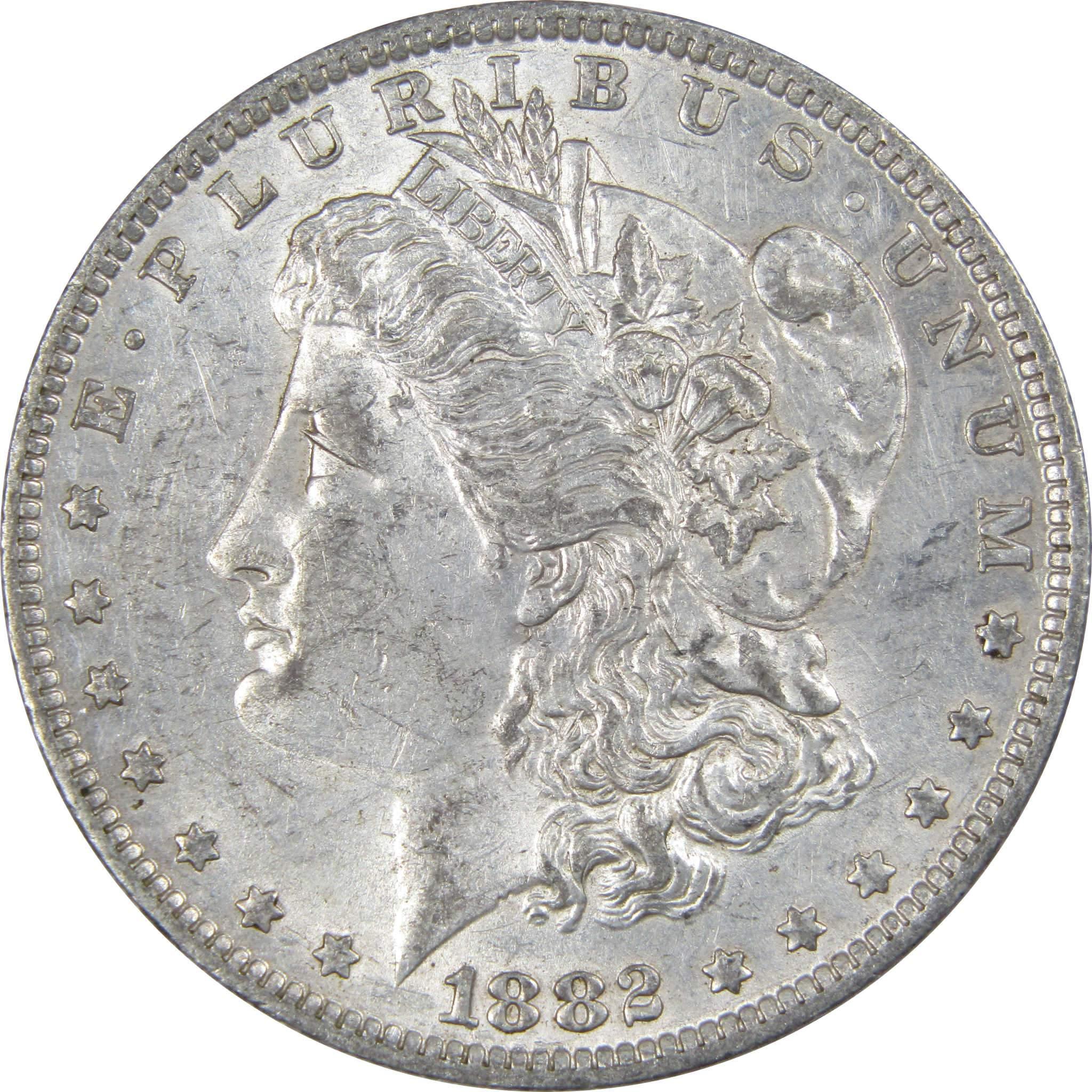 1882 O/S Morgan Dollar AU About Uncirculated 90% Silver SKU:IPC3674 - Morgan coin - Morgan silver dollar - Morgan silver dollar for sale - Profile Coins &amp; Collectibles