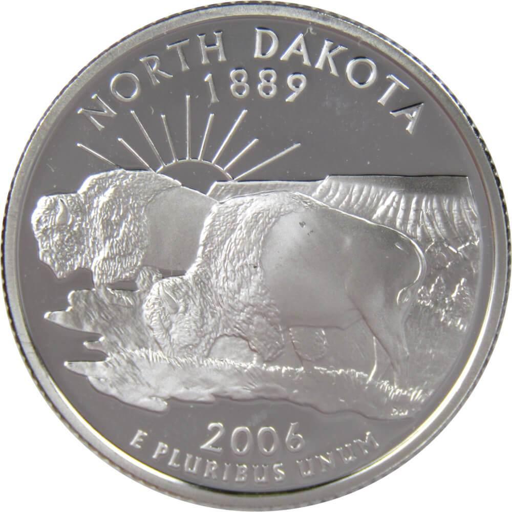 2006 S North Dakota State Quarter Choice Proof 90% Silver 25c US Coin