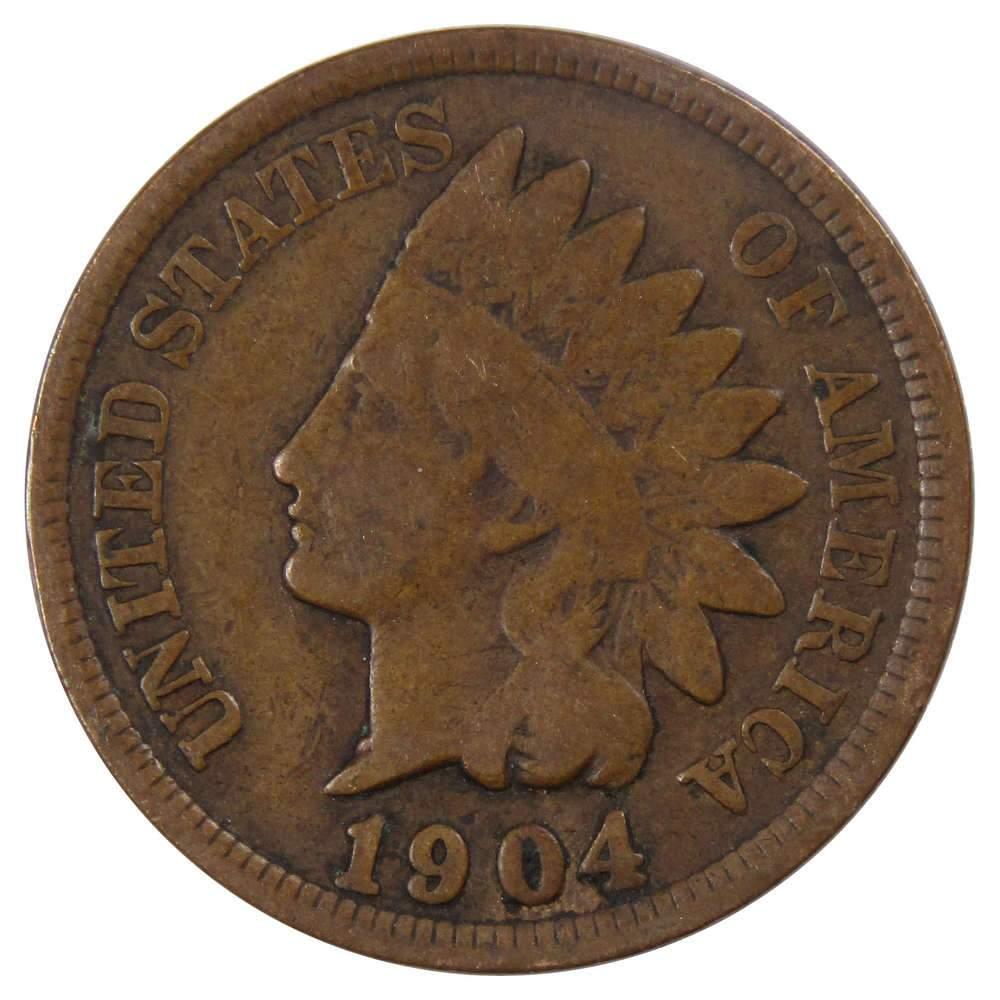 1904 Indian Head Cent G Good Bronze Penny 1c Coin Collectible