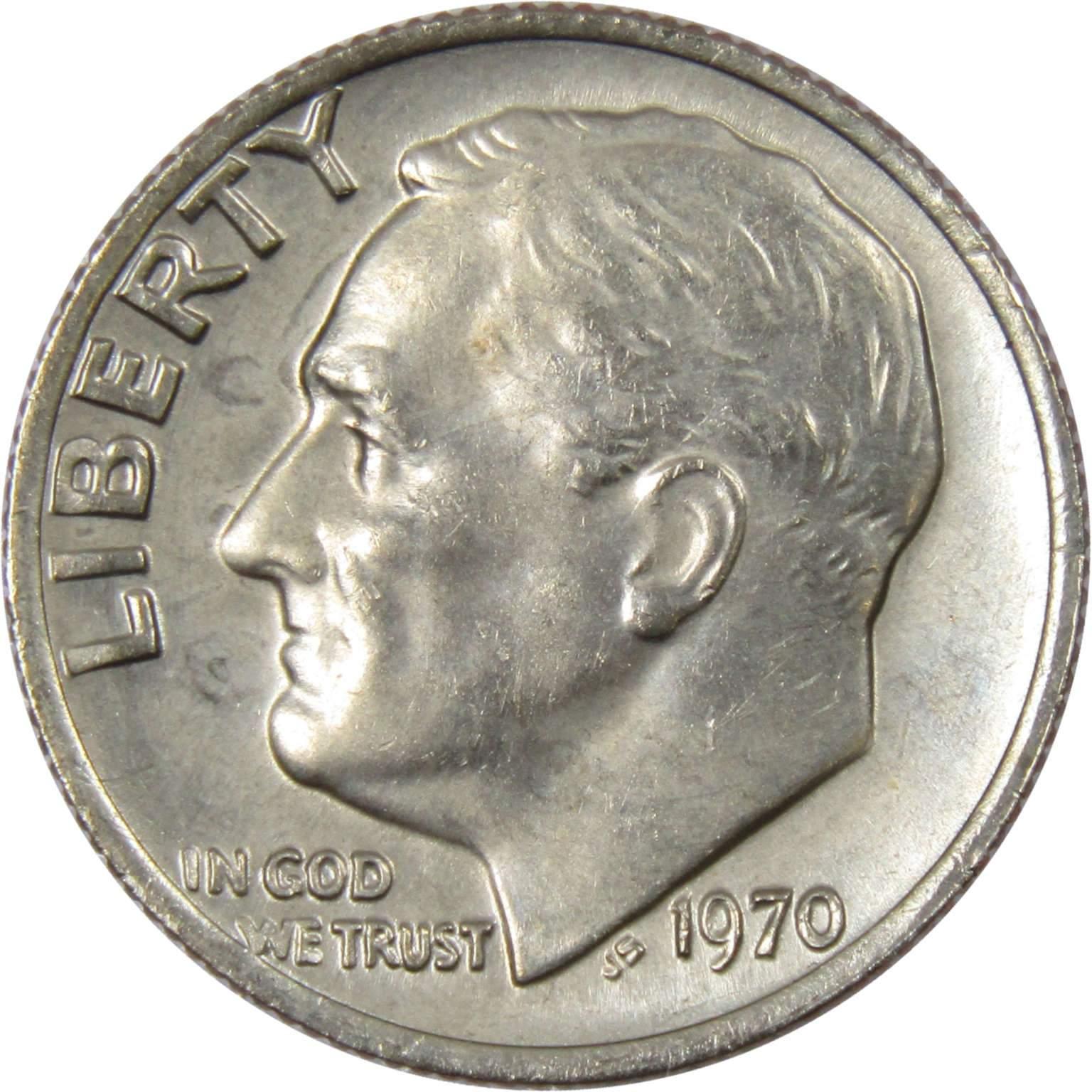 1970 Roosevelt Dime BU Uncirculated Mint State 10c US Coin Collectible