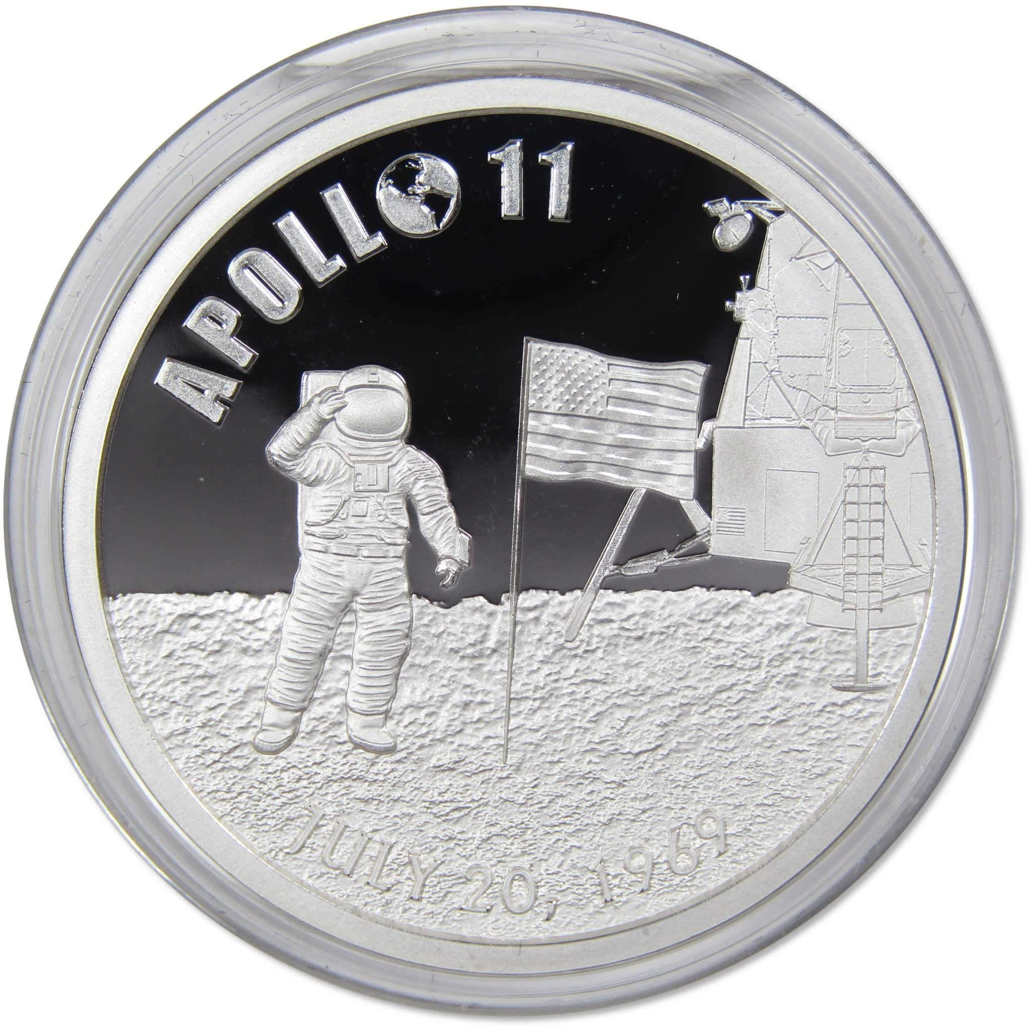 Apollo 11 50th Anniversary 1 oz .999 Fine Silver Round Proof with Disp