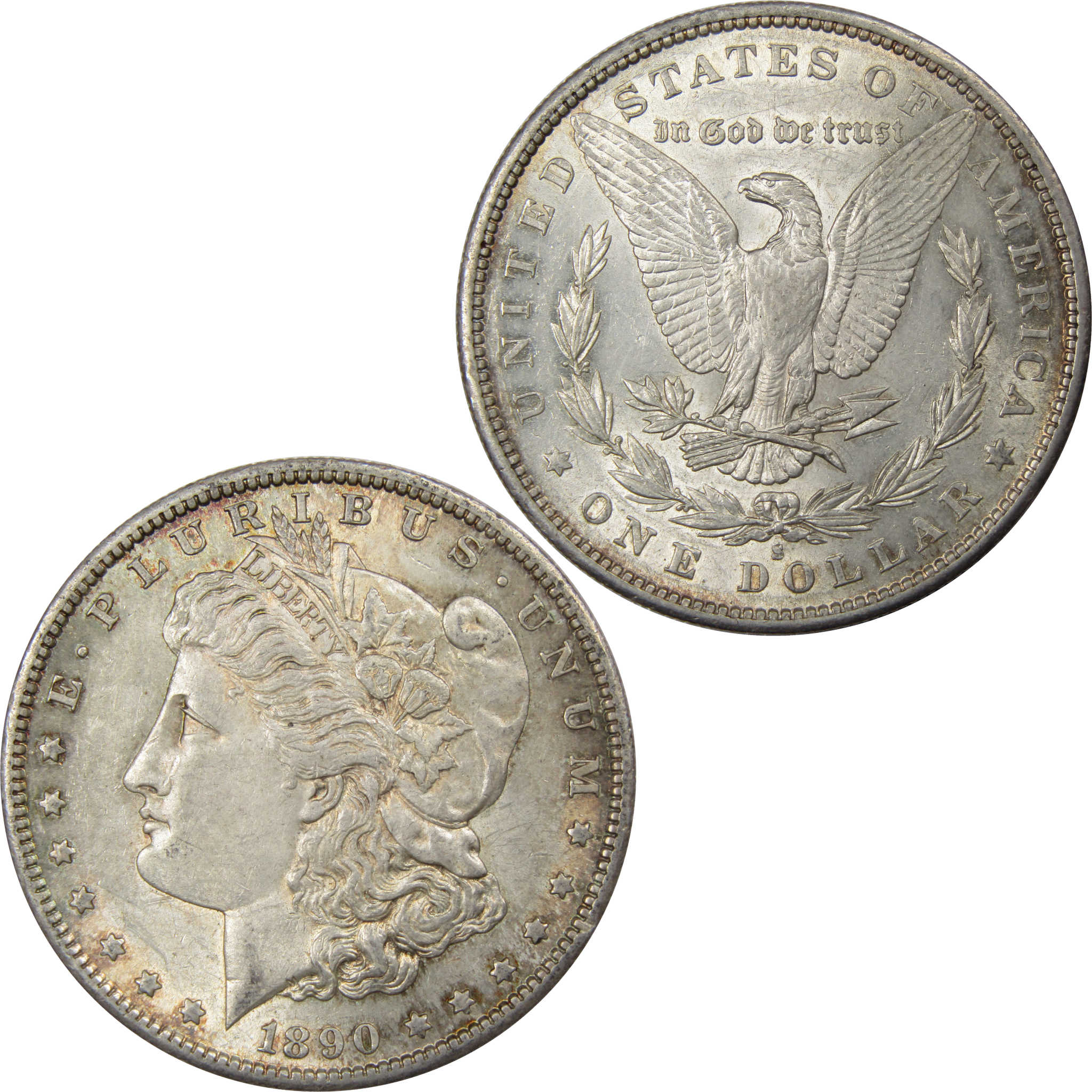 1890 S Morgan Dollar AU About Uncirculated 90% Silver SKU:I1551 - Morgan coin - Morgan silver dollar - Morgan silver dollar for sale - Profile Coins &amp; Collectibles