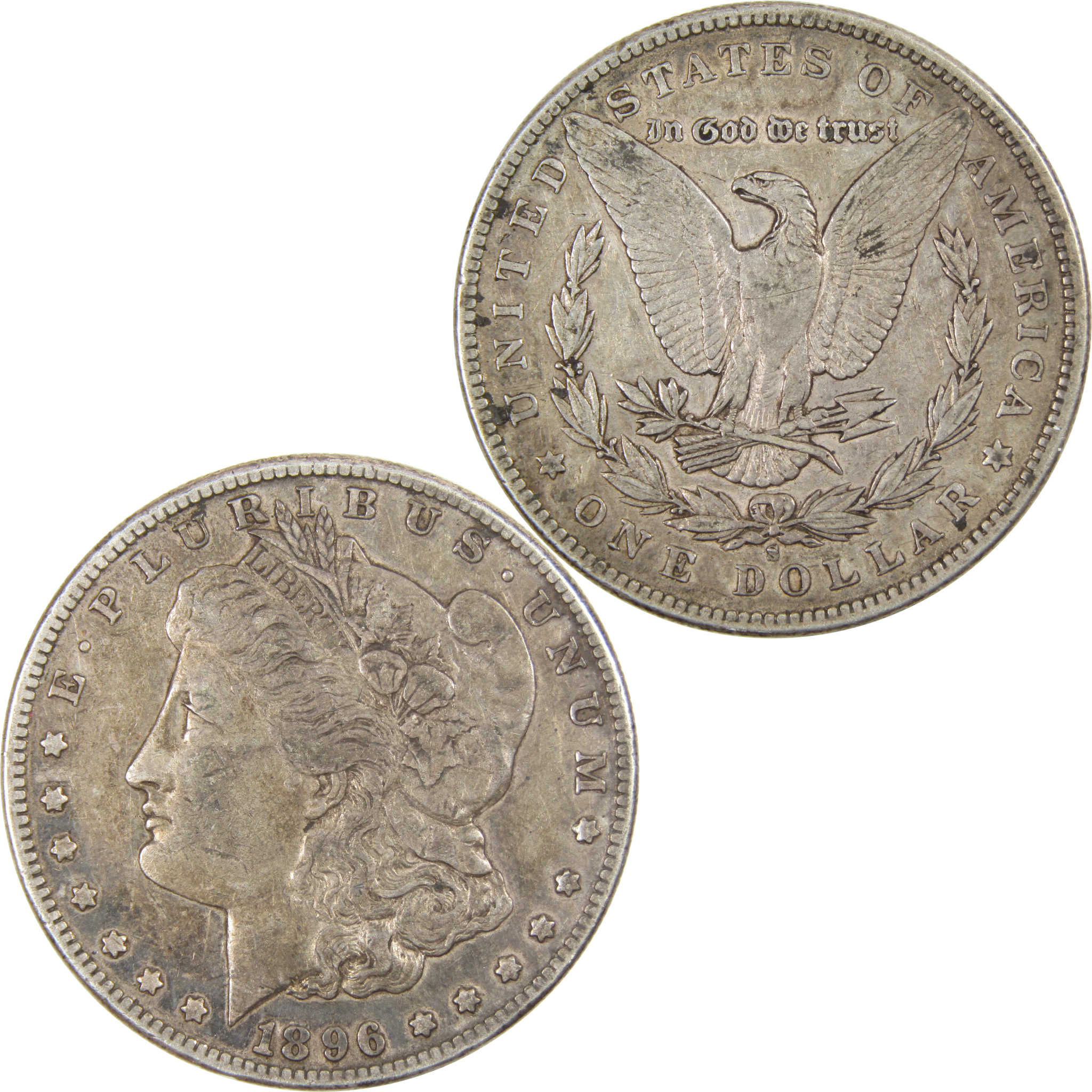 1896 S Morgan Dollar XF EF Extremely Fine 90% Silver $1 Coin SKU:I4042 - Morgan coin - Morgan silver dollar - Morgan silver dollar for sale - Profile Coins &amp; Collectibles