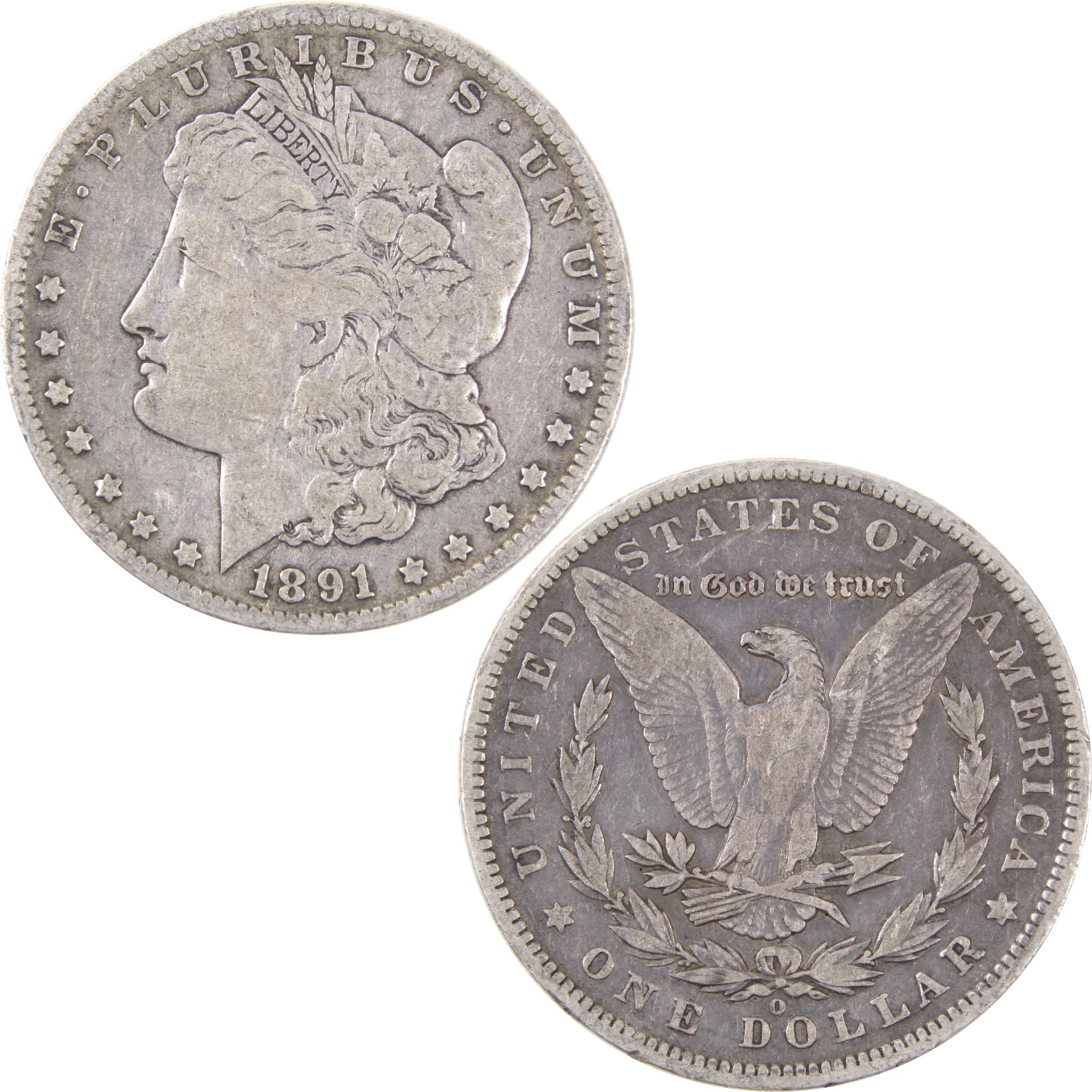 1891 O VAM-1A1 E on Reverse Morgan Dollar F Fine Silver Coin SKU:I2553 - Morgan coin - Morgan silver dollar - Morgan silver dollar for sale - Profile Coins &amp; Collectibles