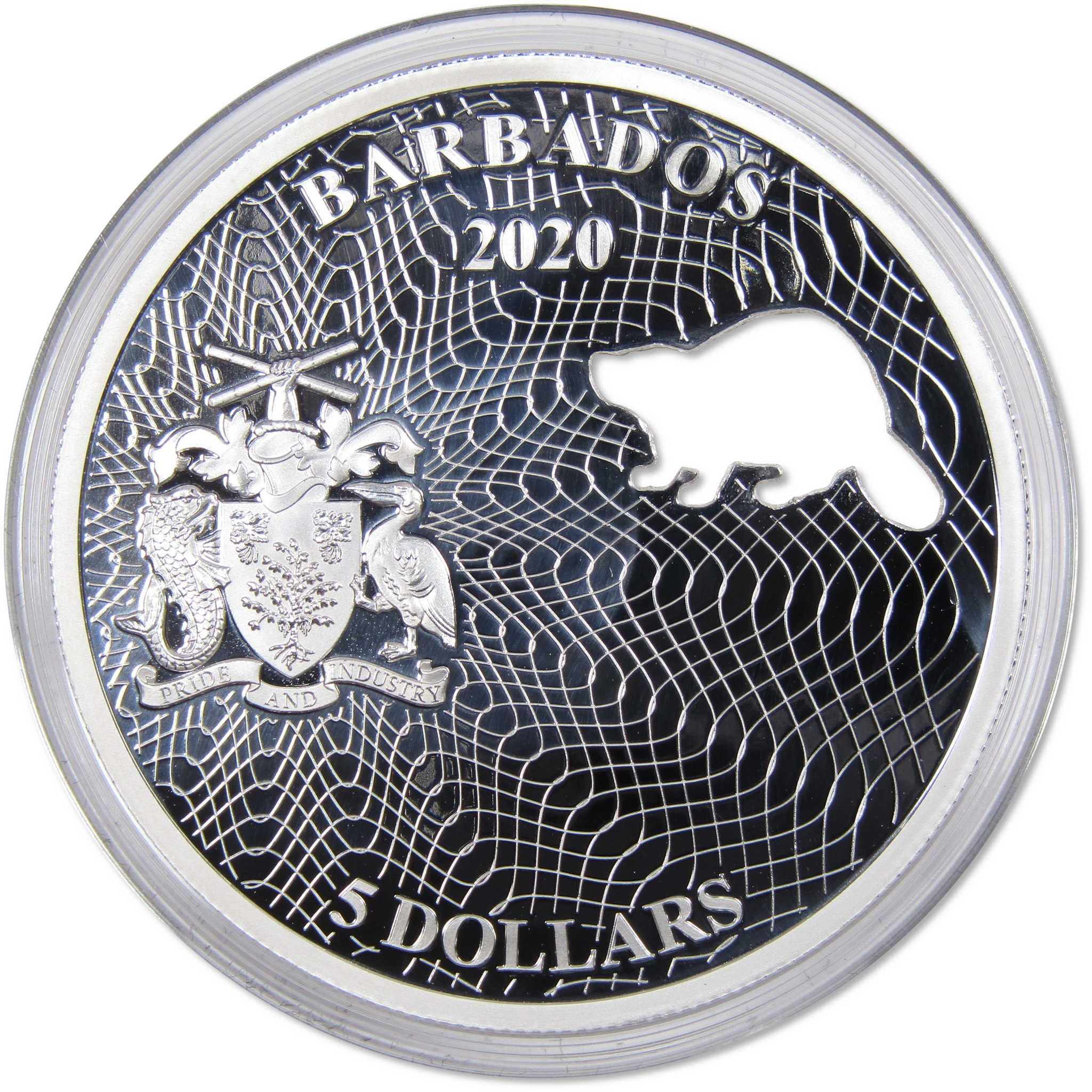 Shapes of America Beaver 1 oz .999 Silver $5 Proof-Like Coin 2020 Barbados COA