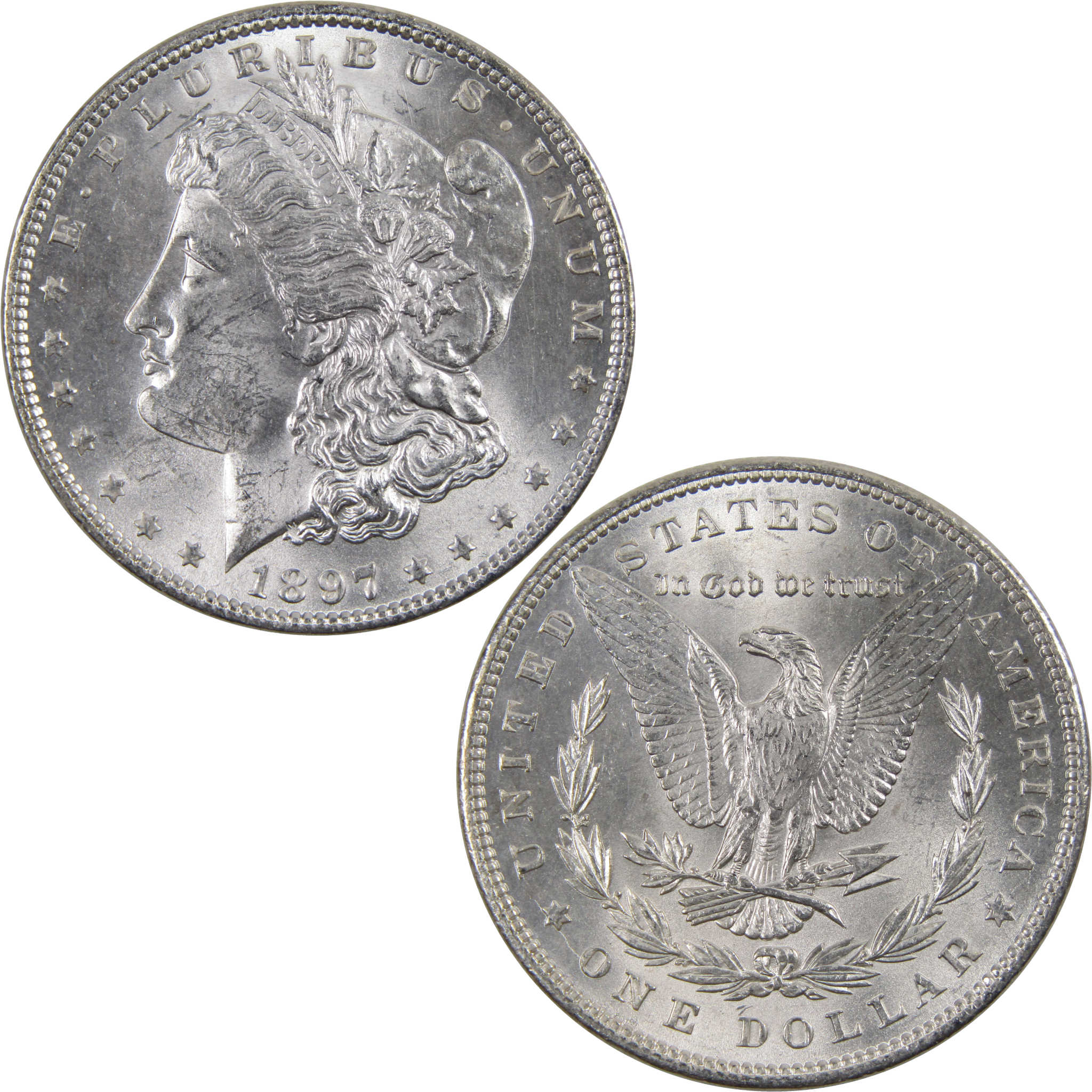 1897 Morgan Dollar BU Choice Uncirculated Mint State Silver SKU:I3460 - Morgan coin - Morgan silver dollar - Morgan silver dollar for sale - Profile Coins &amp; Collectibles