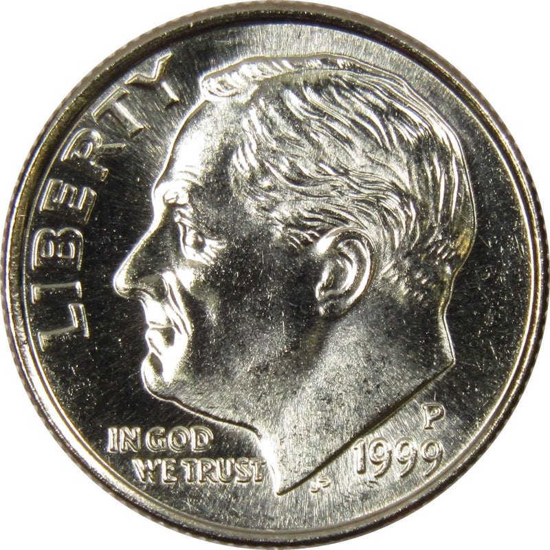 1999 P Roosevelt Dime BU Uncirculated Mint State 10c US Coin Collectible - Roosevelt coin - Profile Coins &amp; Collectibles