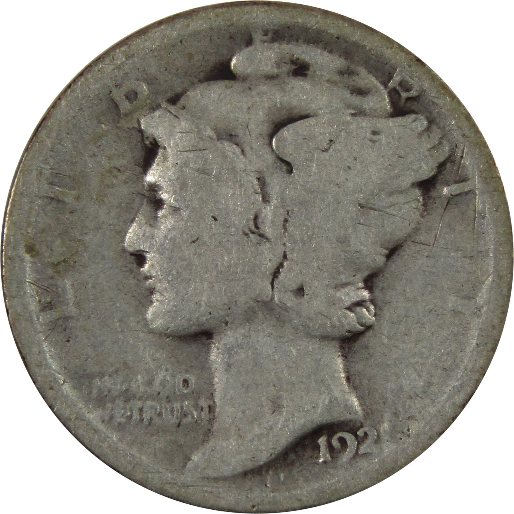 1921 Mercury Dime AG About Good 90% Silver 10c Coin SKU:I4704