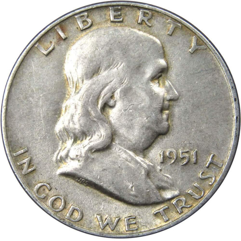 1951 D Franklin Half Dollar XF EF Extremely Fine 90% Silver 50c US Coin - Franklin Half Dollar - Franklin half dollars - Franklin coins - Profile Coins &amp; Collectibles