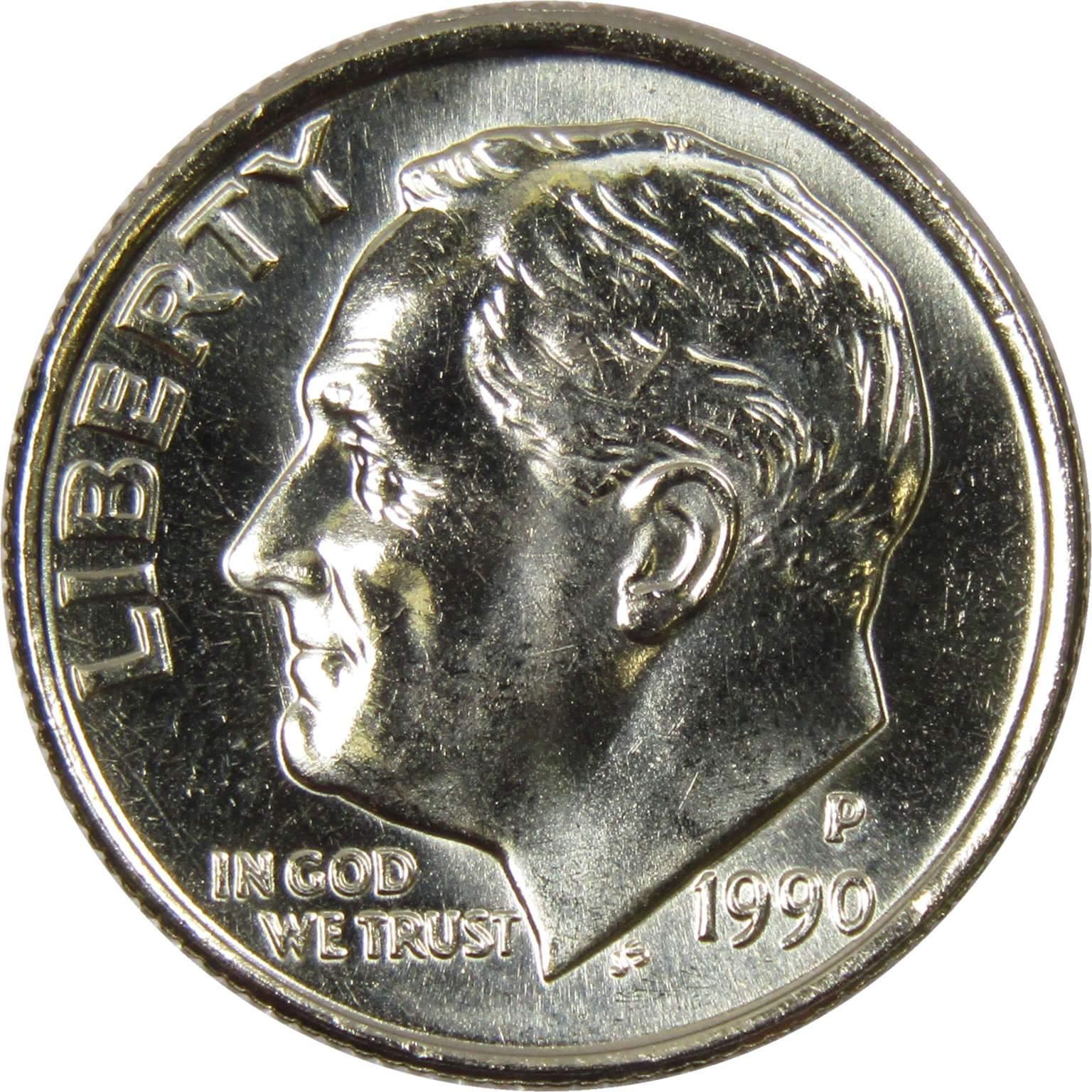 1990 P Roosevelt Dime BU Uncirculated Mint State 10c US Coin Collectible