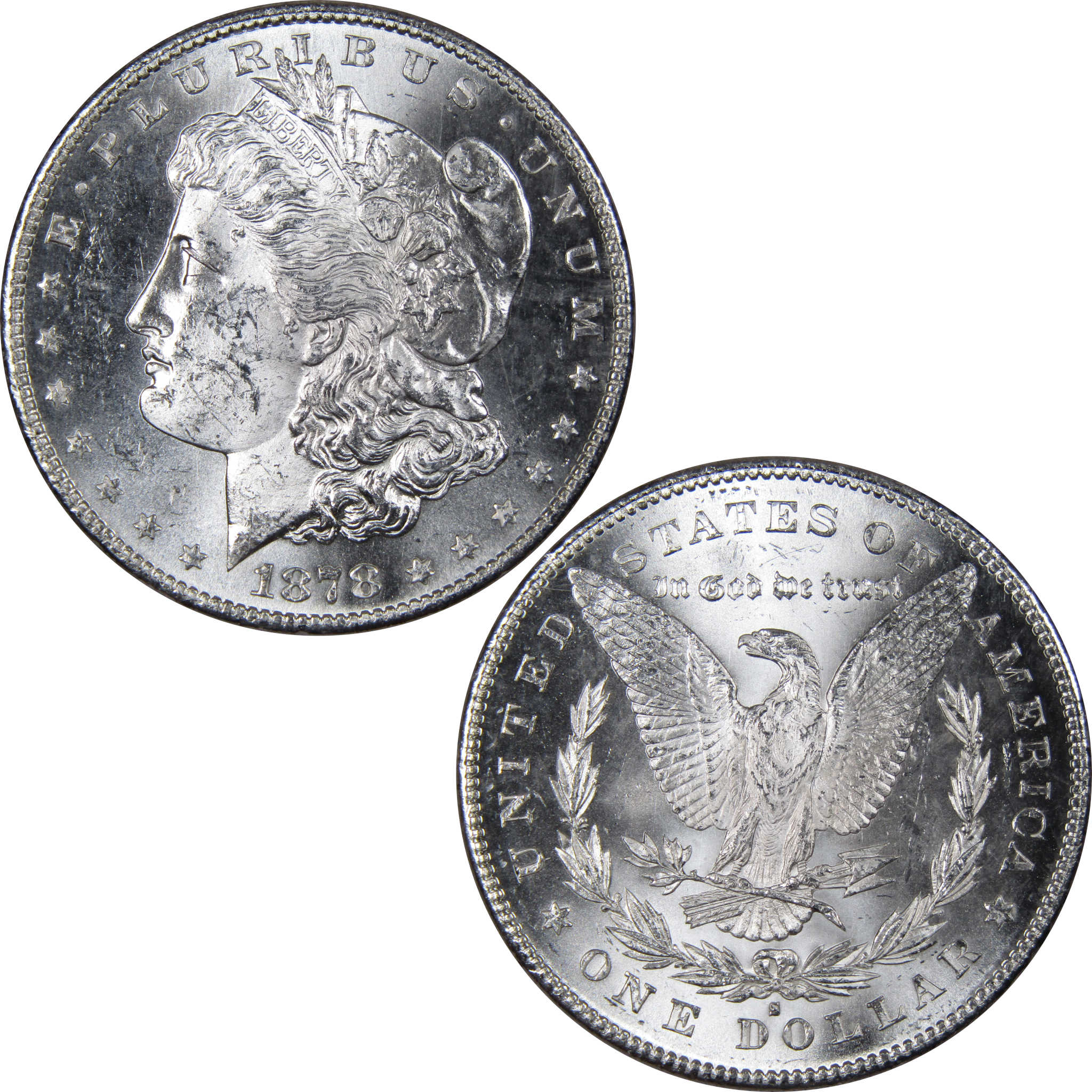 1878 S Morgan Dollar BU Uncirculated Mint State 90% Silver SKU:IPC8876 - Morgan coin - Morgan silver dollar - Morgan silver dollar for sale - Profile Coins &amp; Collectibles