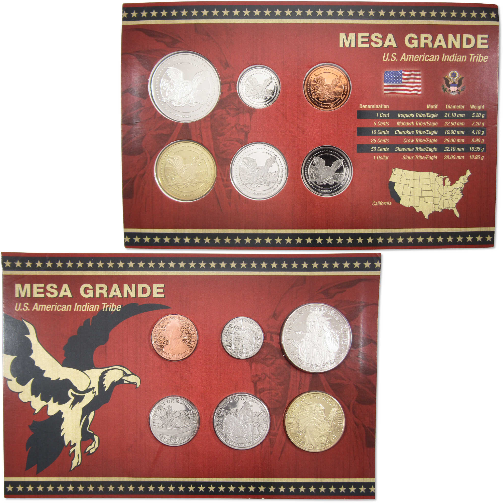 2013 Mesa Grande Tribe Native American Uncirculated Coin Set Collectib