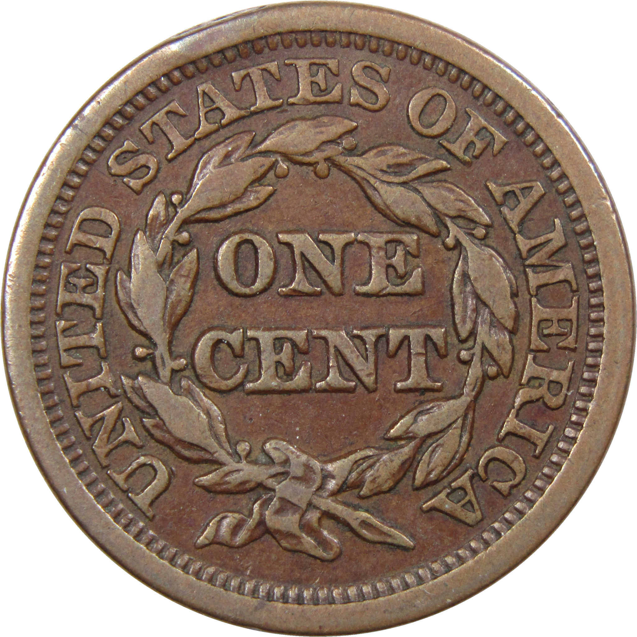 1848 Braided Hair Large Cent VF Very Fine Copper Penny Coin SKU:I2148