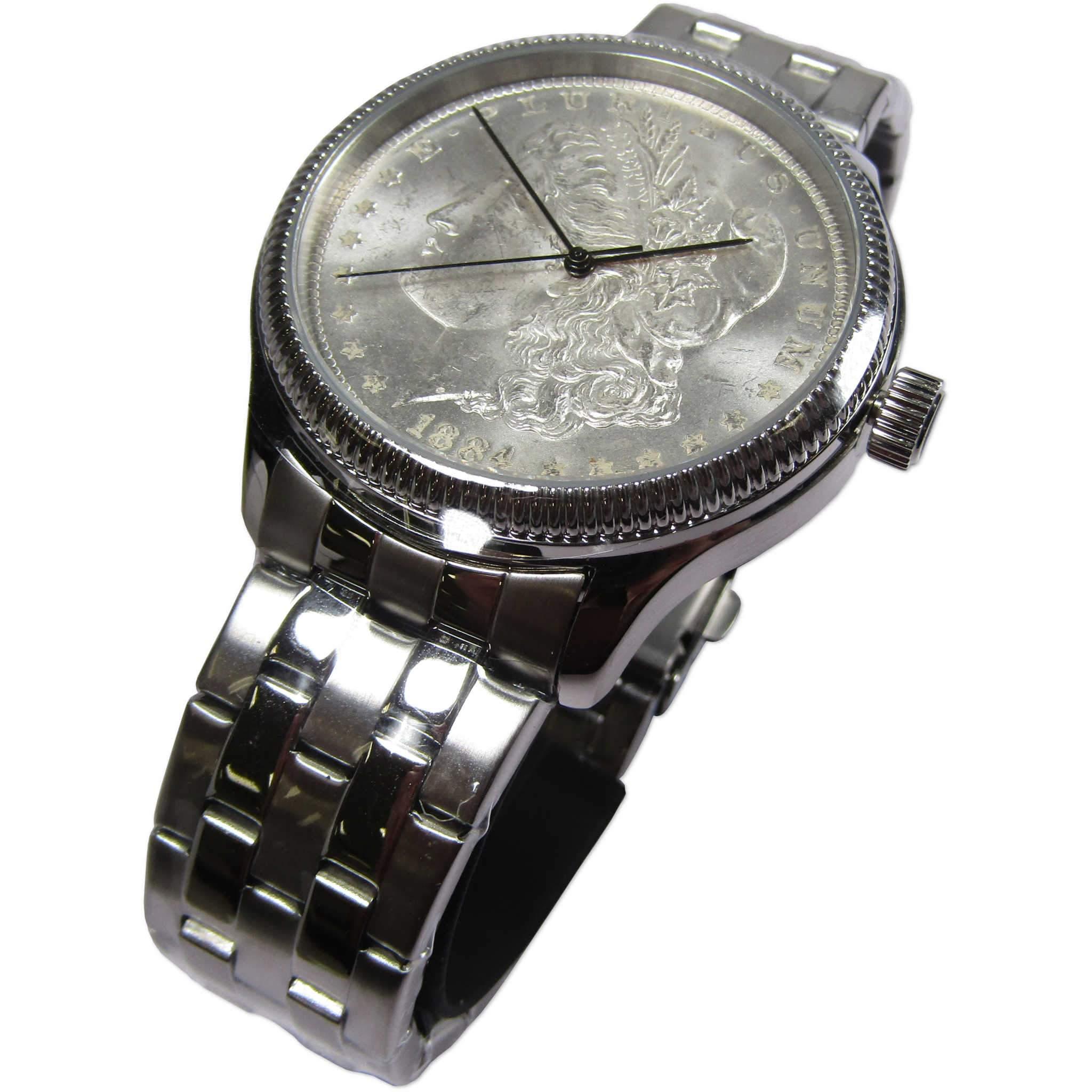 Aurista Morgan Dollar Wristwatch Timepiece Swiss Quartz Movement Stainless Steel