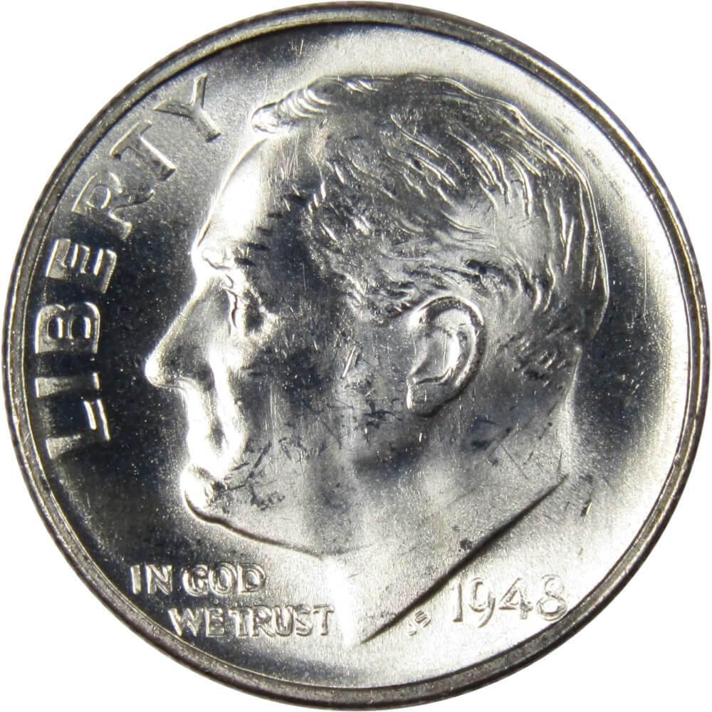 1948 S Roosevelt Dime BU Uncirculated Mint State 90% Silver 10c US Coin