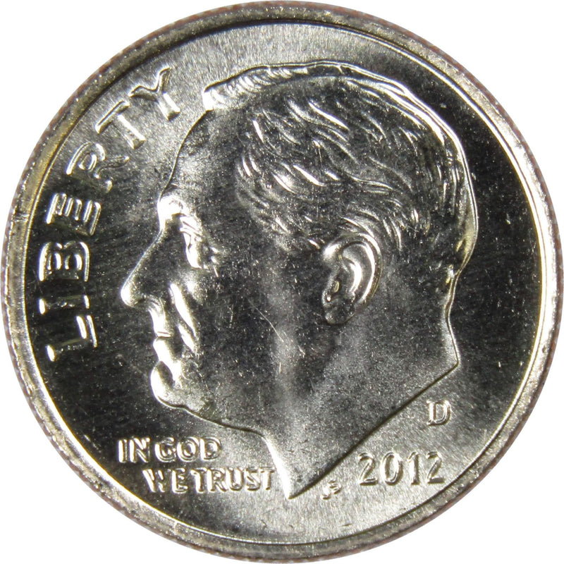 2012 D Roosevelt Dime BU Uncirculated Mint State 10c US Coin Collectible - Roosevelt coin - Profile Coins &amp; Collectibles