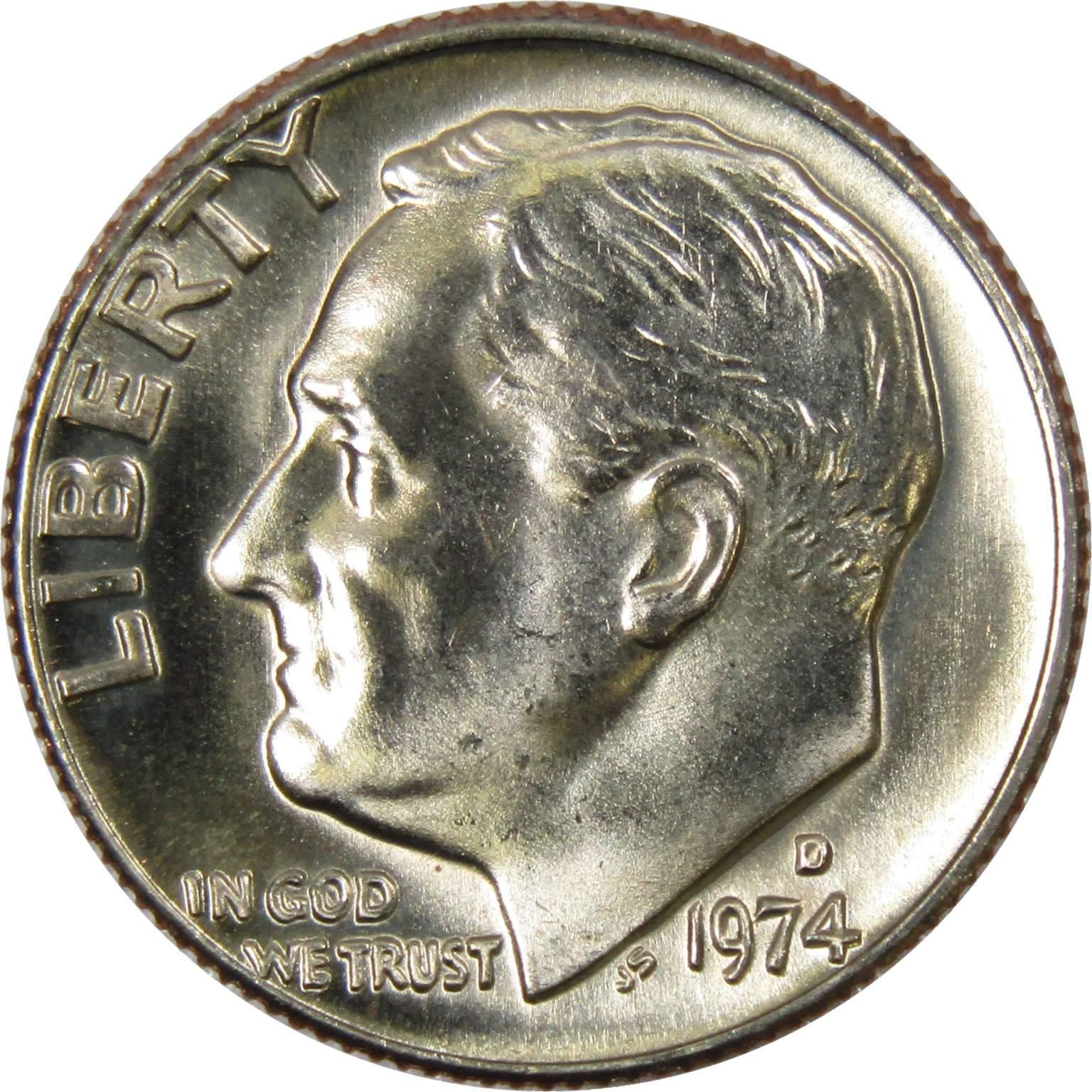 1974 D Roosevelt Dime BU Uncirculated Mint State 10c US Coin Collectible