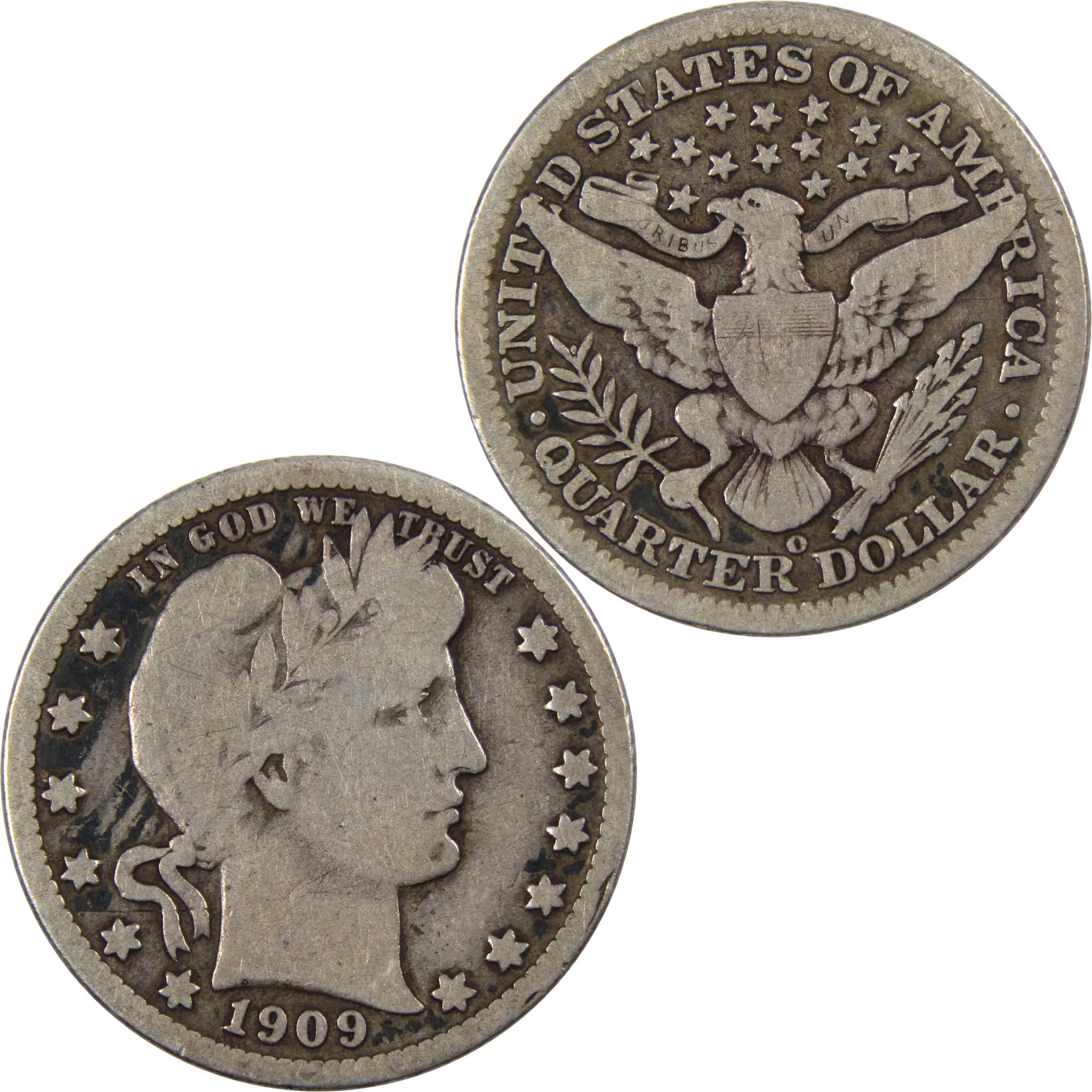 1909 O Barber Quarter VG Very Good 90% Silver 25c Coin SKU:I7420
