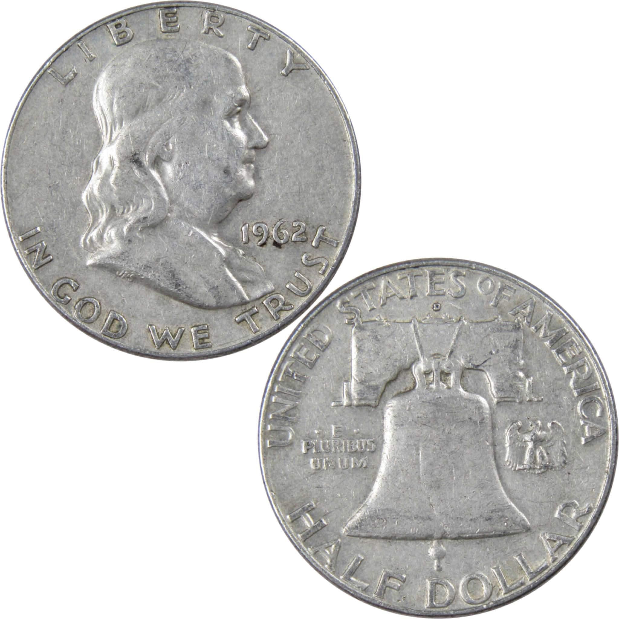 1962 D Franklin Half Dollar VF Very Fine 90% Silver 50c US Coin Collectible