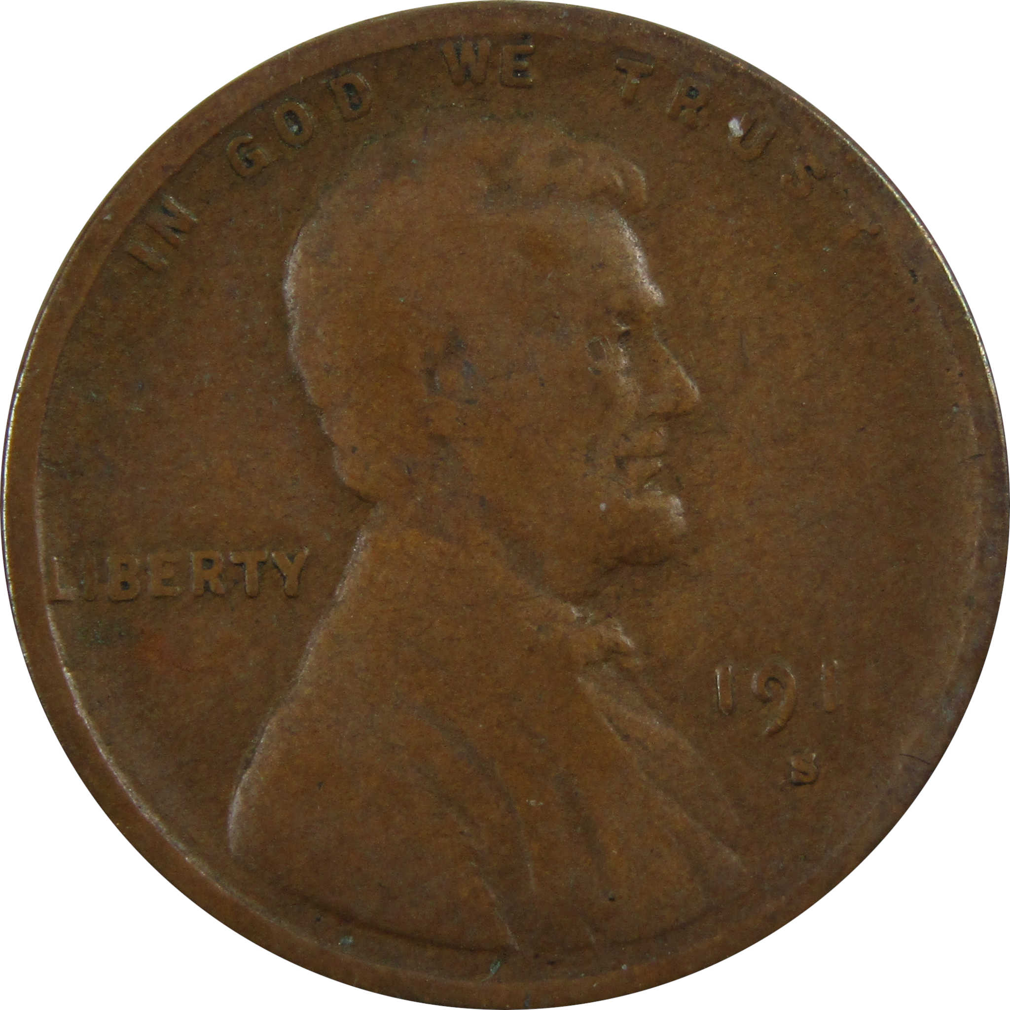 1911 S Lincoln Wheat Cent VG Very Good Penny 1c Coin SKU:I4895