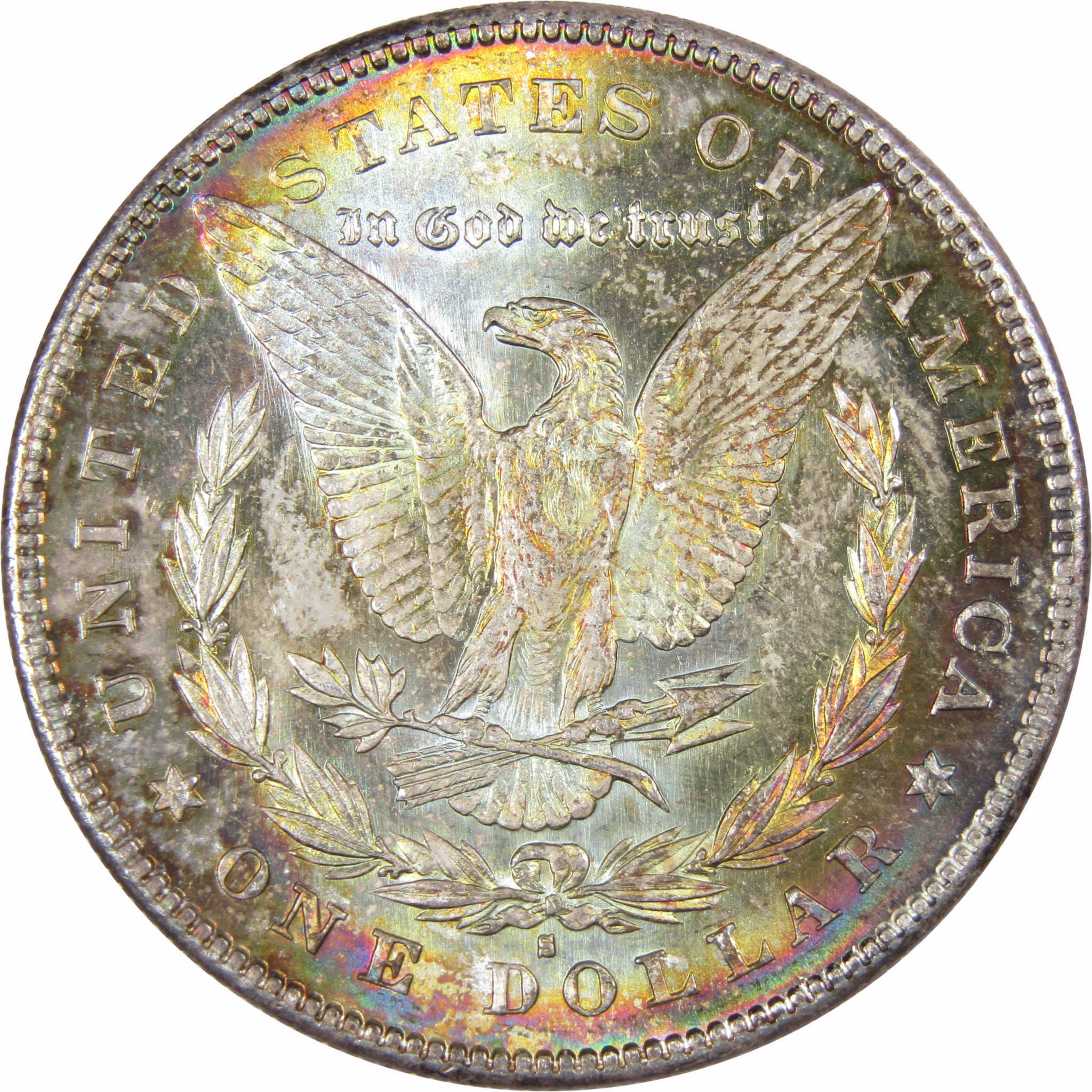 1878 S Morgan Dollar Uncirculated Mint State Silver Toned SKU:IPC5723