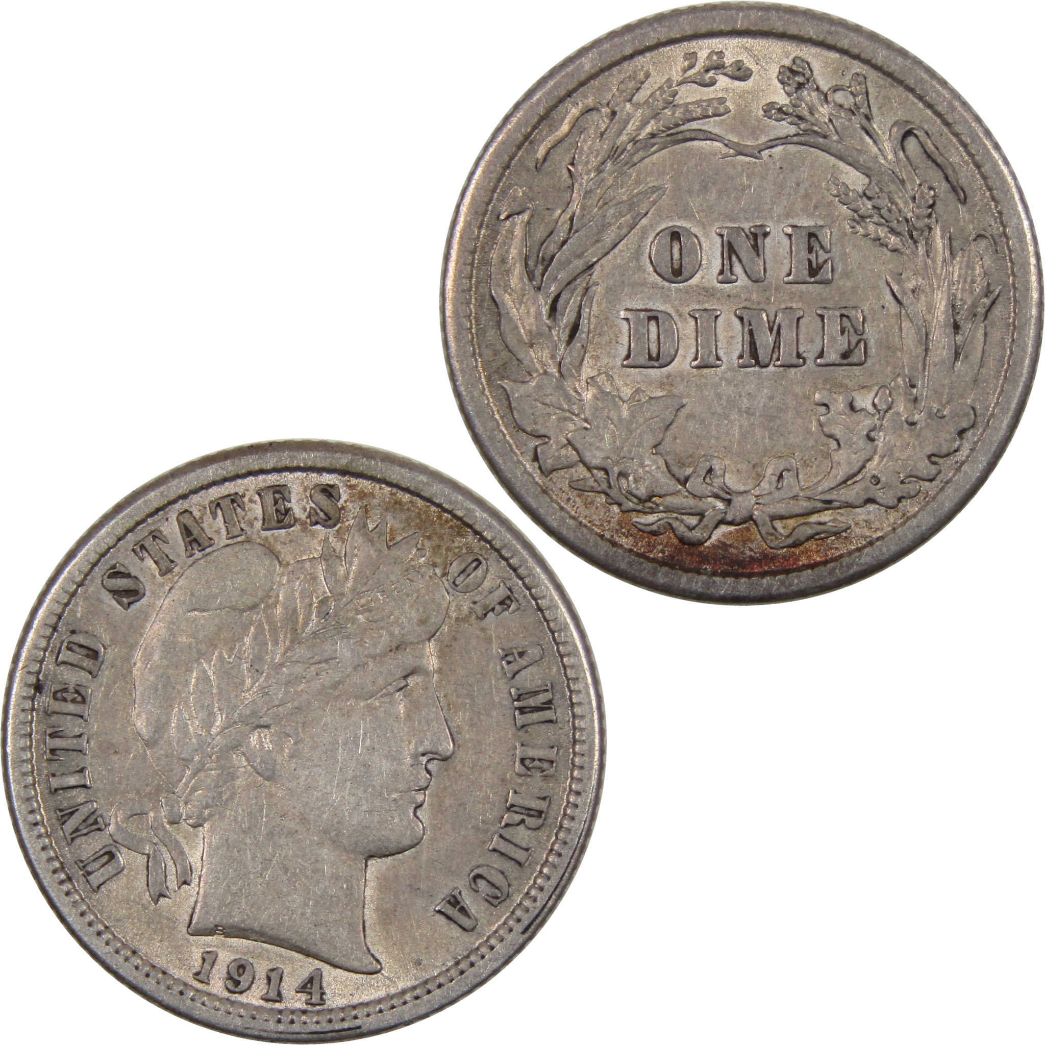 1914 Barber Dime XF/AU Extremely Fine / About Uncirculated SKU:I3064