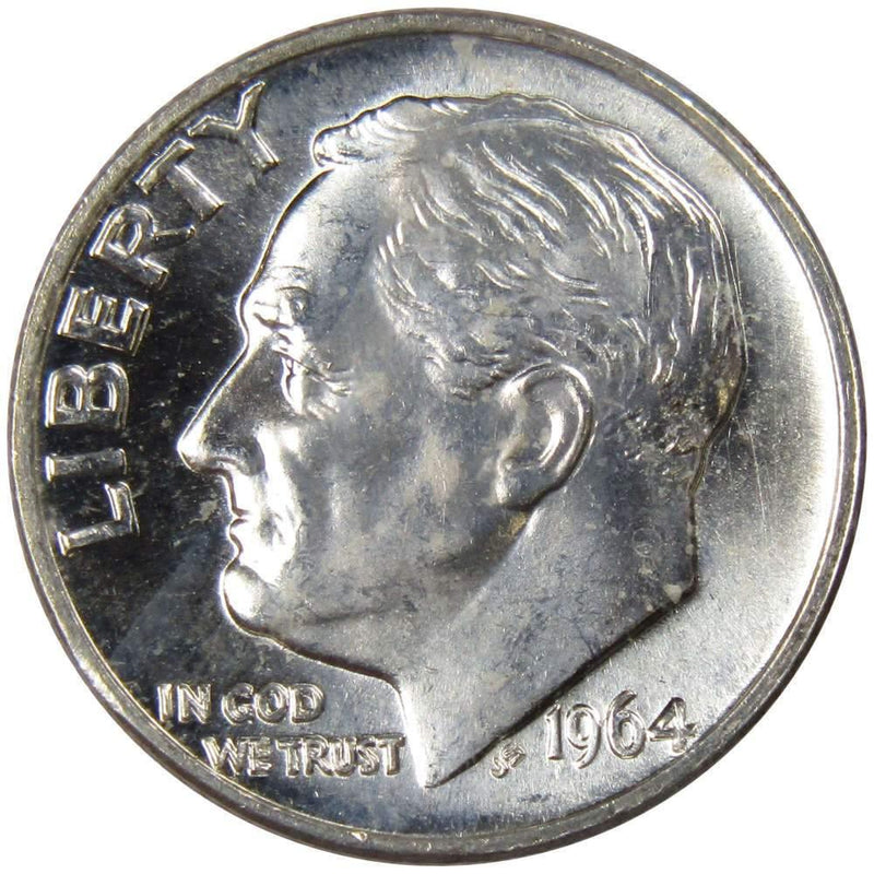 1964 D Roosevelt Dime BU Uncirculated Mint State 90% Silver 10c US Coin - Roosevelt coin - Profile Coins &amp; Collectibles