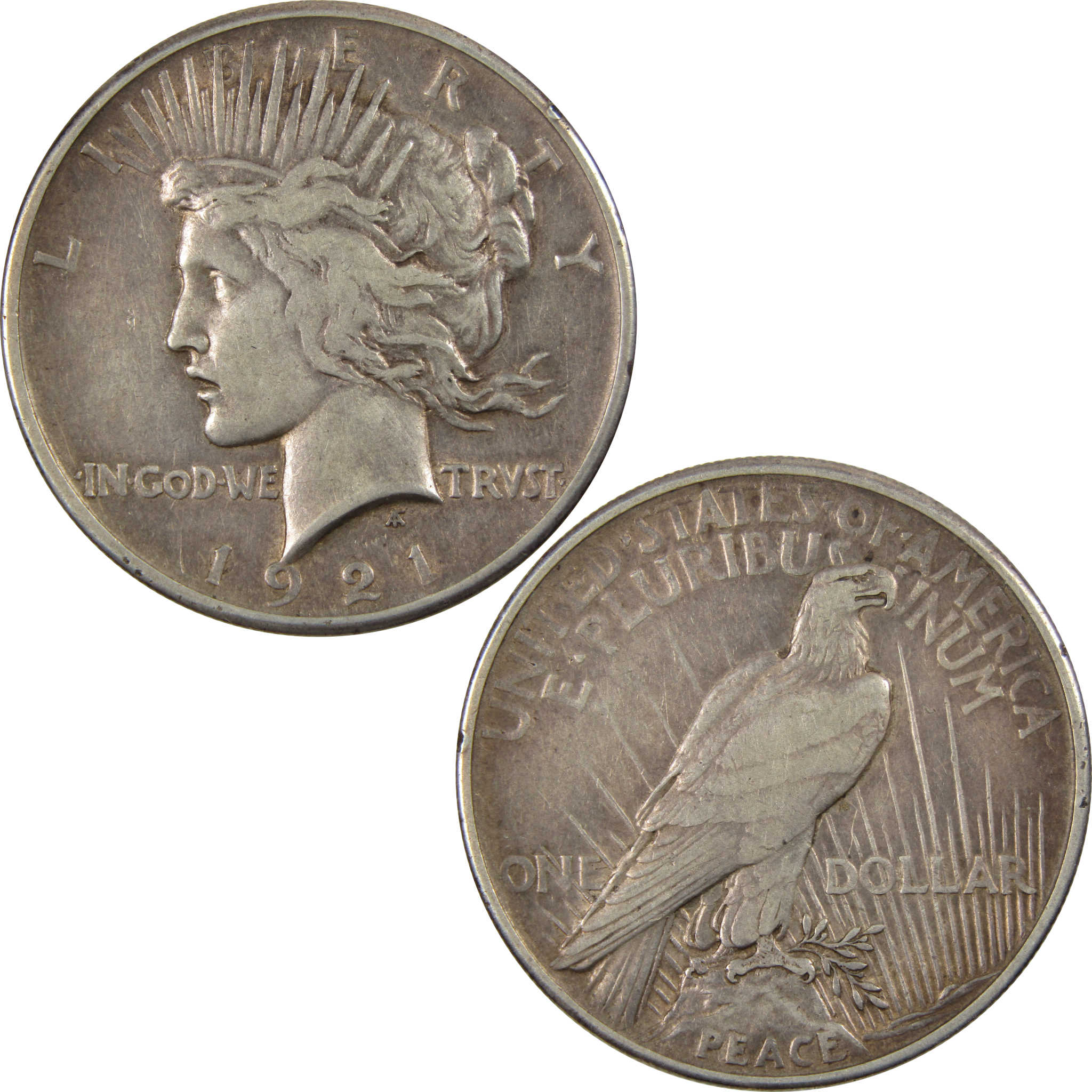 1921 High Relief Peace Dollar VF Very Fine 90% Silver Coin SKU:I4416