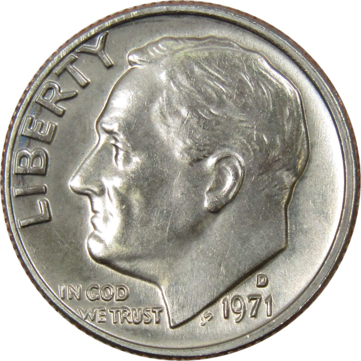 1971 D Roosevelt Dime BU Uncirculated Mint State 10c US Coin Collectible