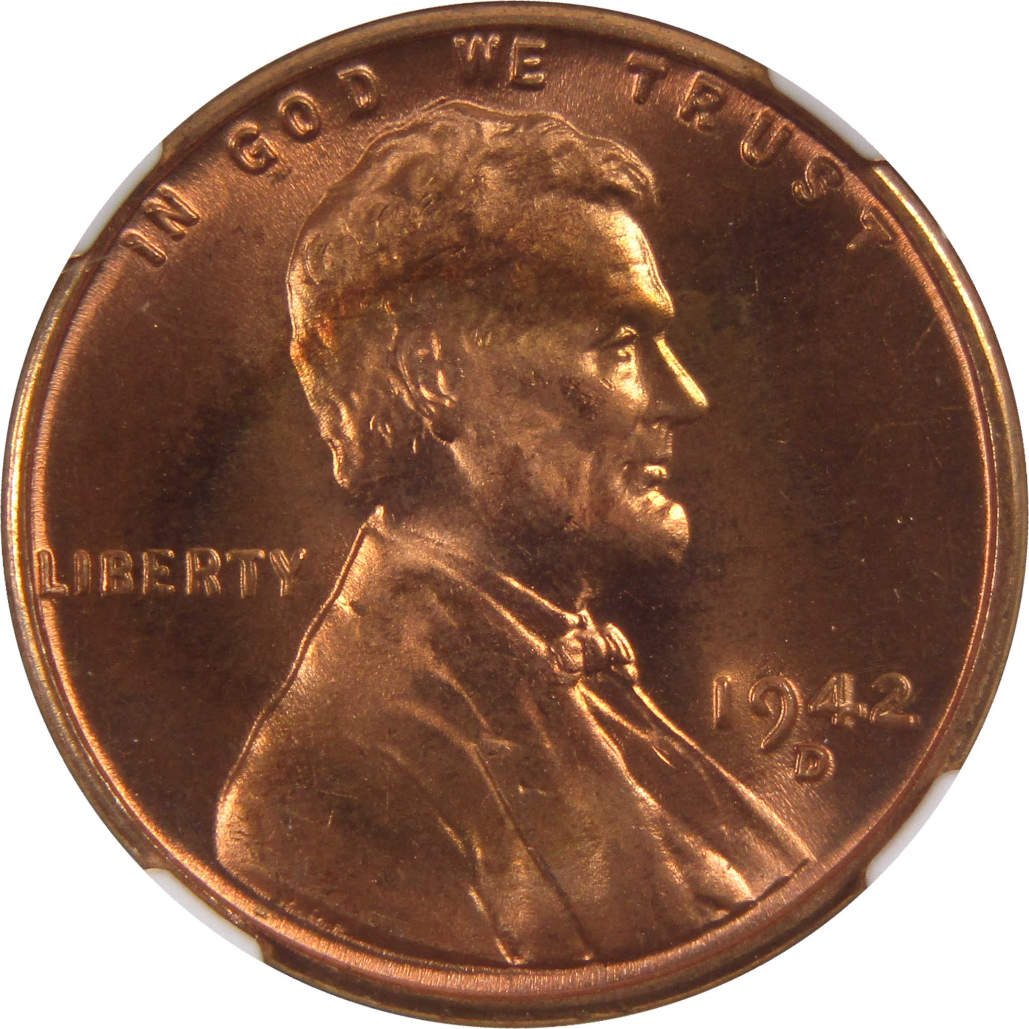 1942 D Lincoln Wheat Cent MS 67 RD NGC Penny Uncirculated SKU:I3181