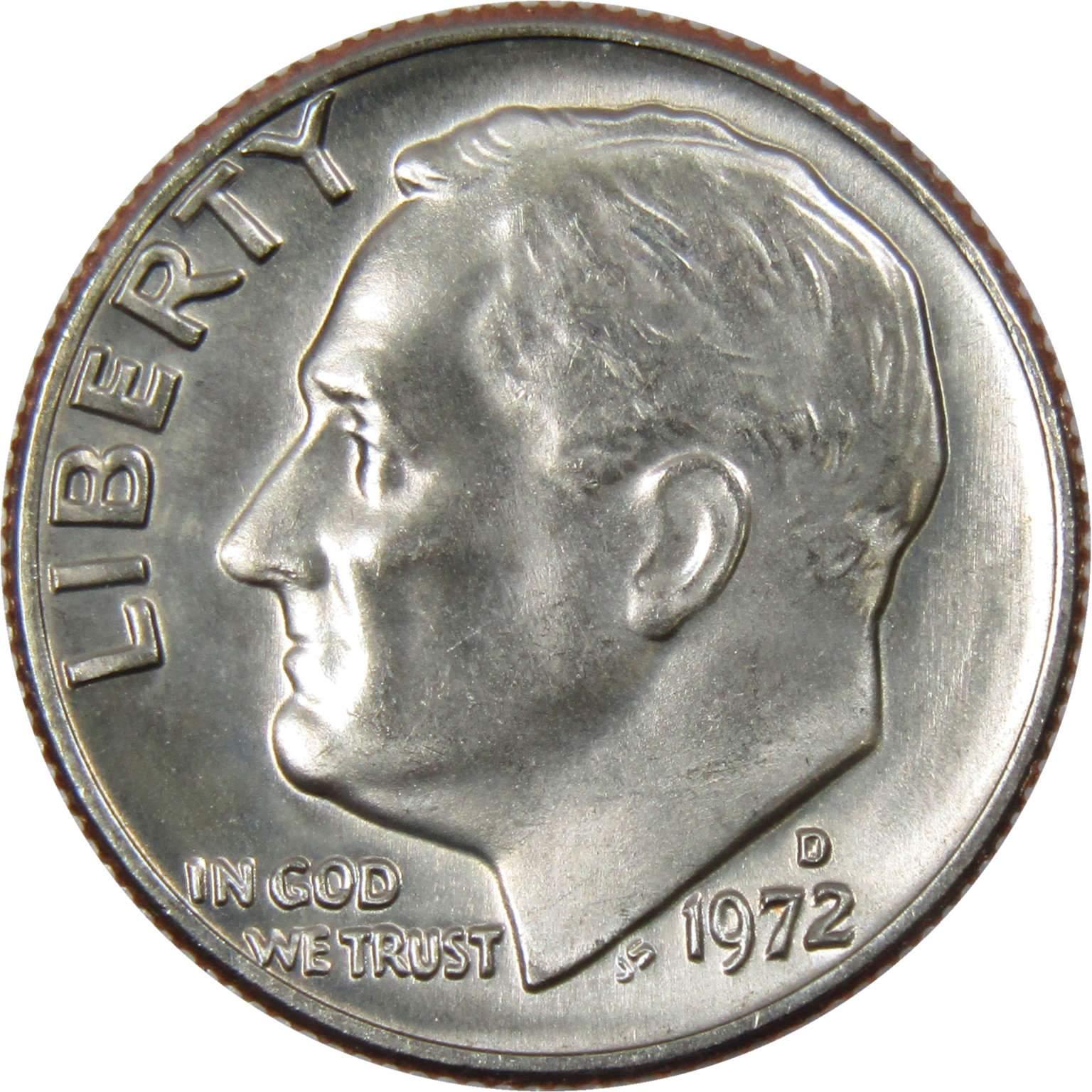 1972 D Roosevelt Dime BU Uncirculated Mint State 10c US Coin Collectible